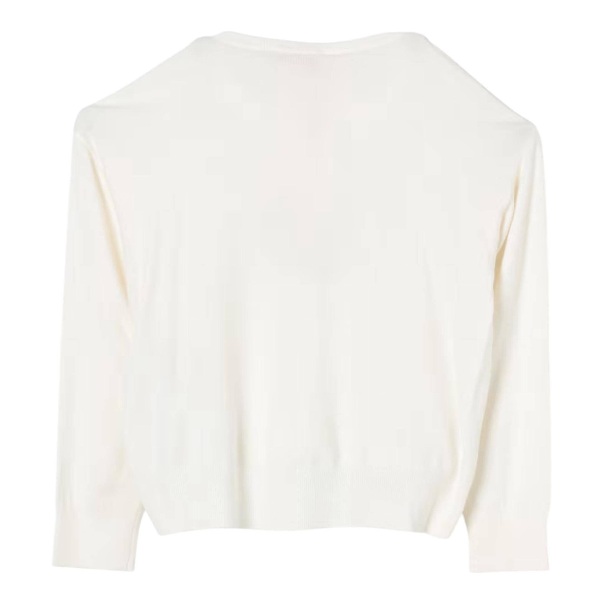 LIU JO maglia girocollo tinta unita con stampa brillantinata Panna per Bambina GF4050 PANNA LIU JO