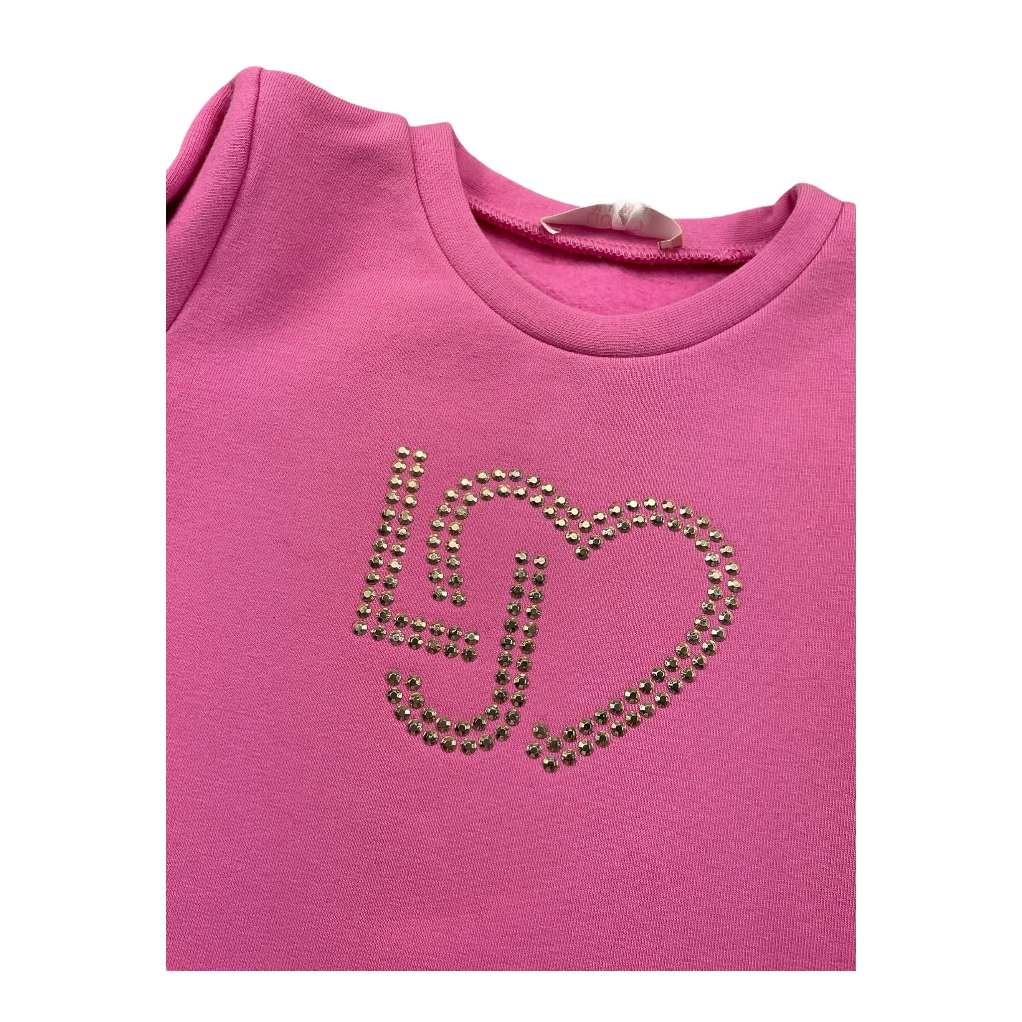 LIU JO abito modello felpa tinta unita con stampa Rosa per Neonata KF4023NXXXXX ROSA LIU JO
