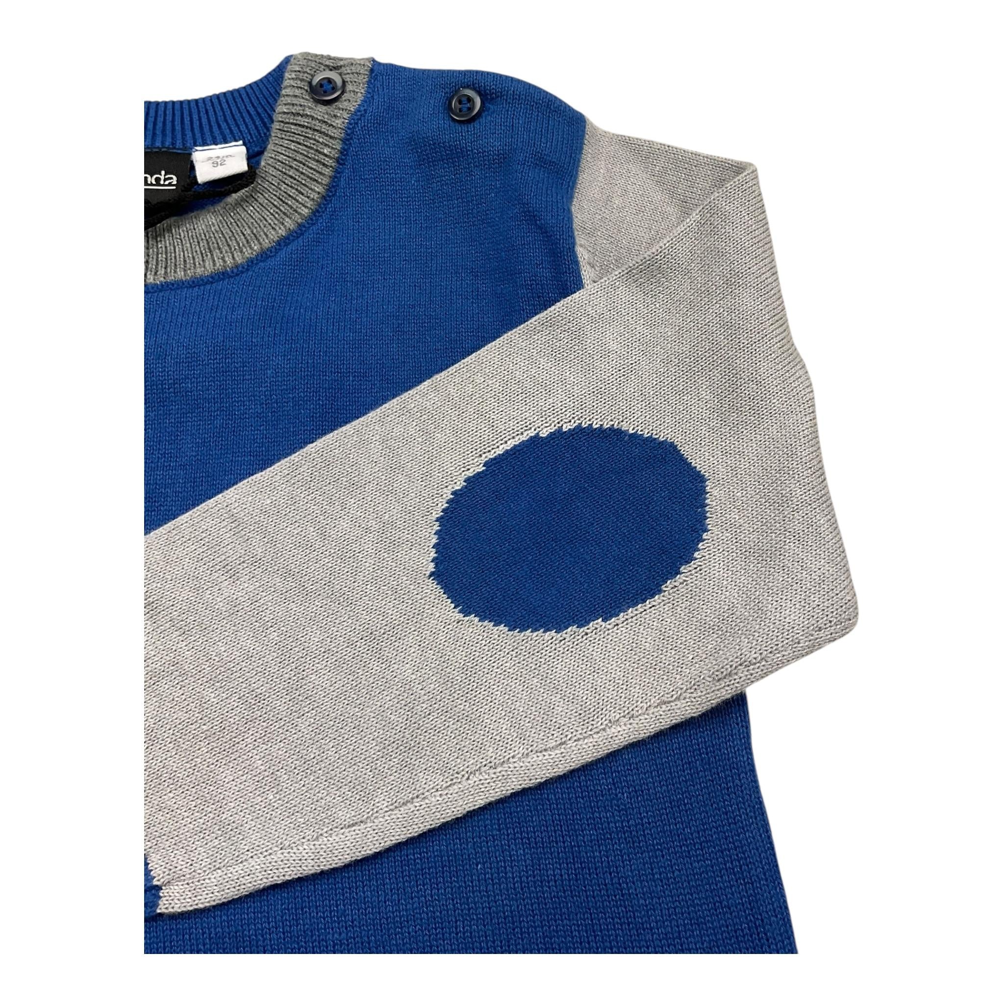 SARABANDA maglia girocollo tinta unita con maniche in contrasto Blu per Neonato 0A105N BLU SARABANDA