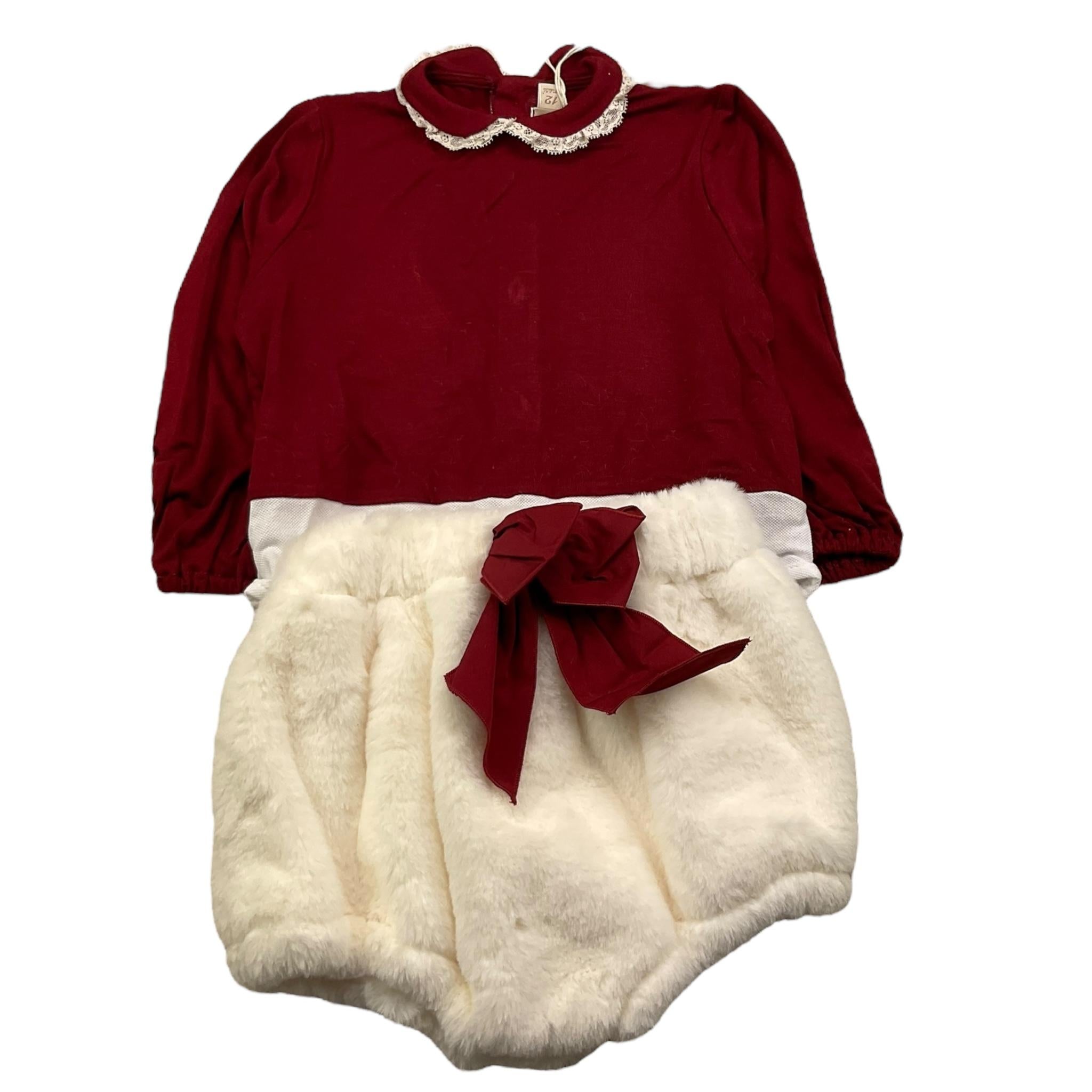 LA STUPENDERIA completo 2 pezzi shirt-culotte bicolore Rosso per Neonata TBCT06 ROSSO LA STUPENDERIA