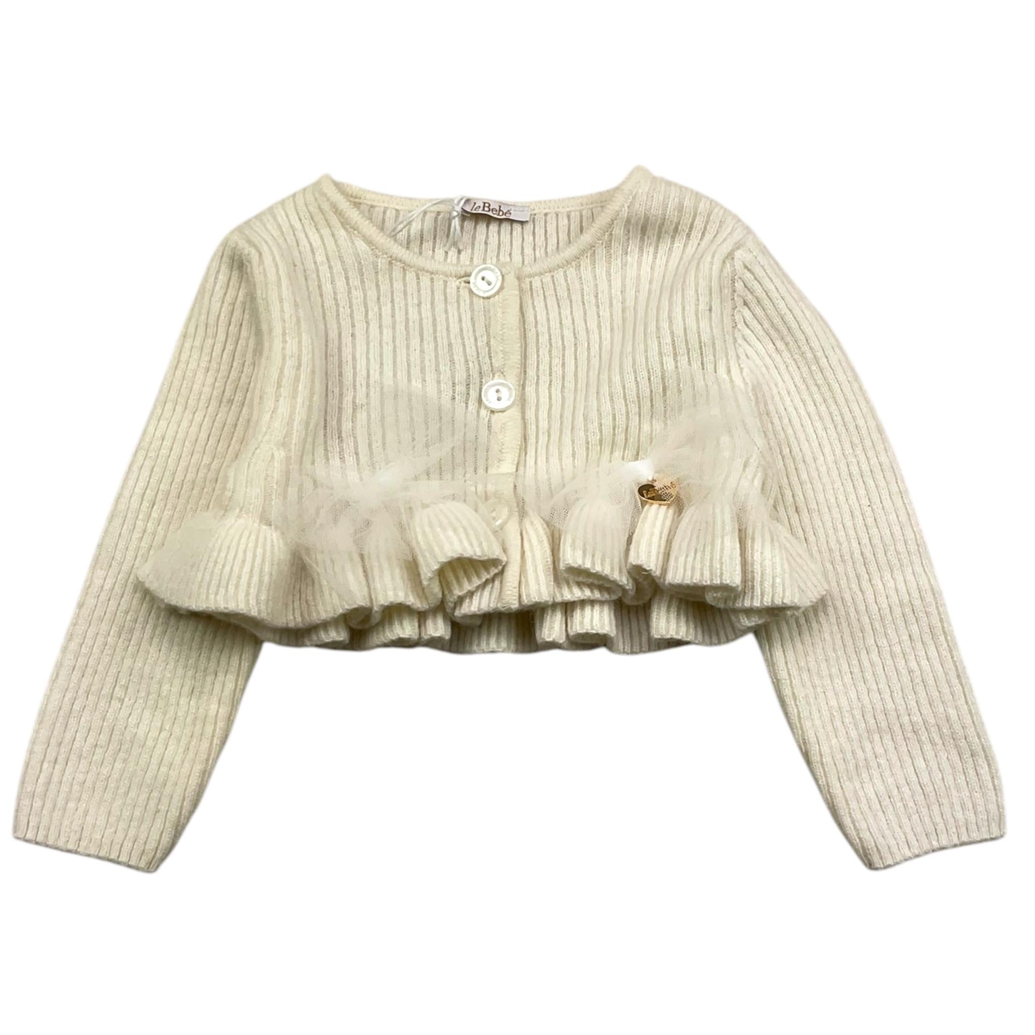 LE BEBE' coprispalle tinta unita cn tulle Panna per Neonata LBG6181 PANNA LE BEBE'