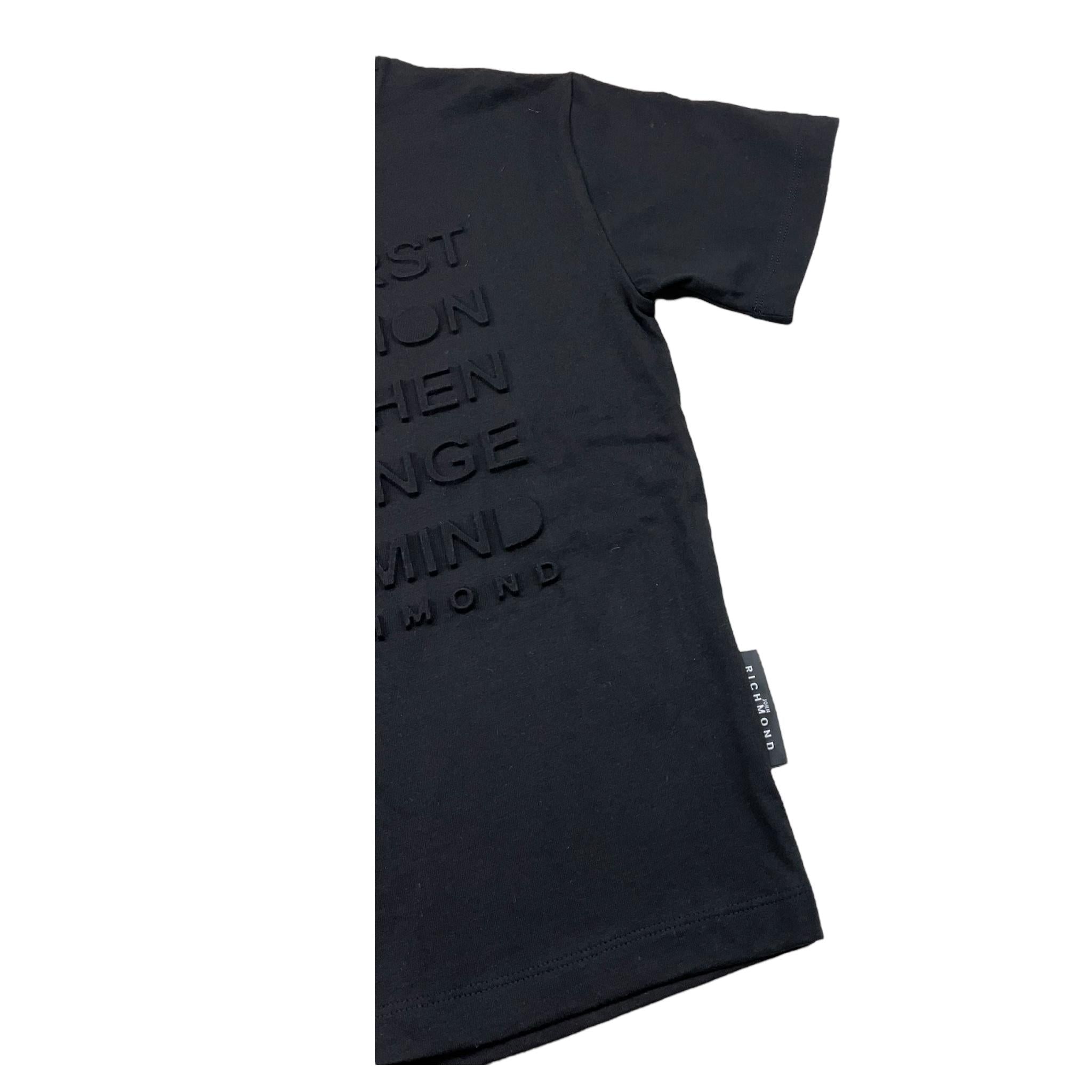 JOHN RICHMOND t-shirt girocollo tinta unita con stampa Nero per Bambino RBA25024TS NERO JOHN RICHMOND