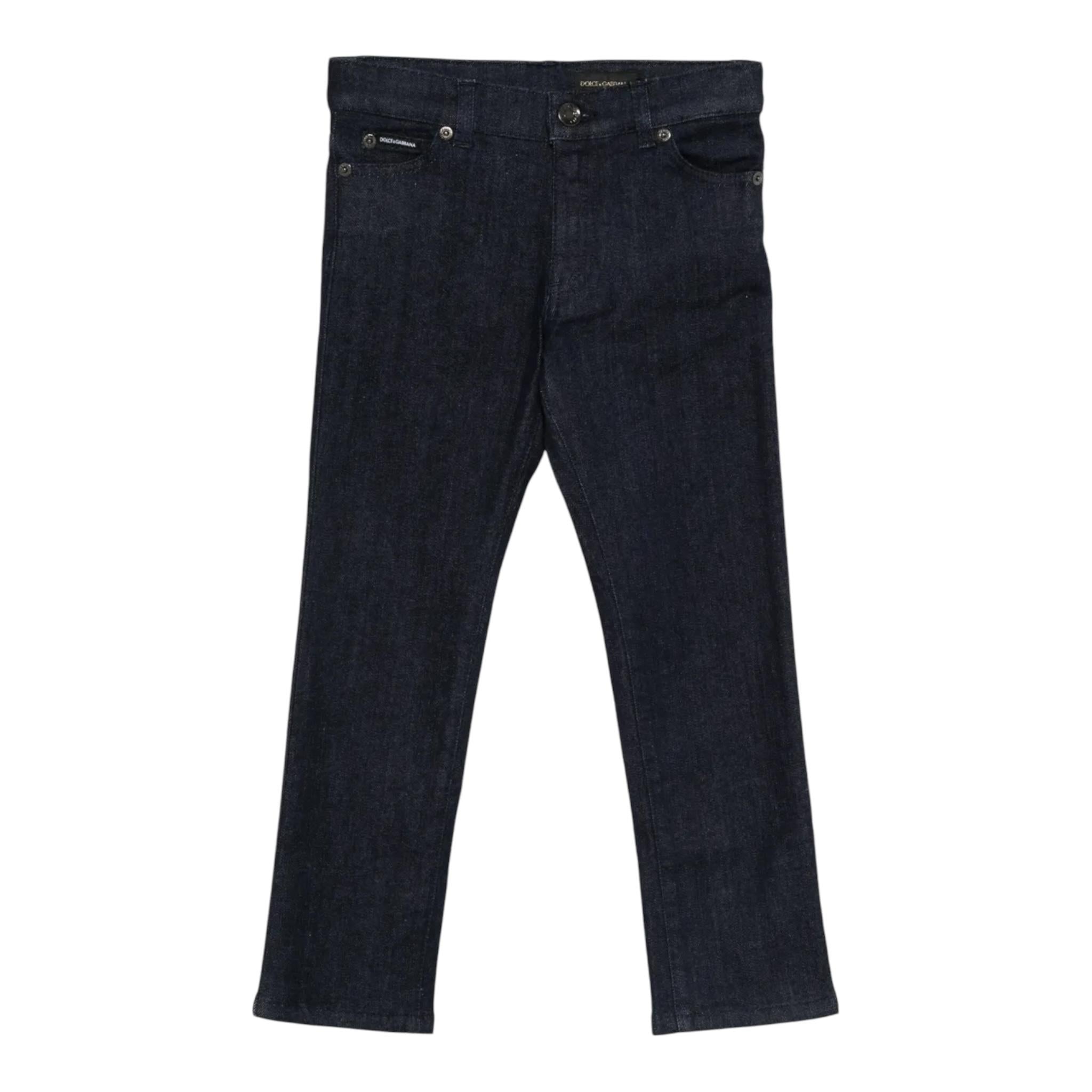 DOLCE & GABBANA jeans tinta unita con girovita regolabile Blu per Bambino L42F59 BLU DOLCE & GABBANA