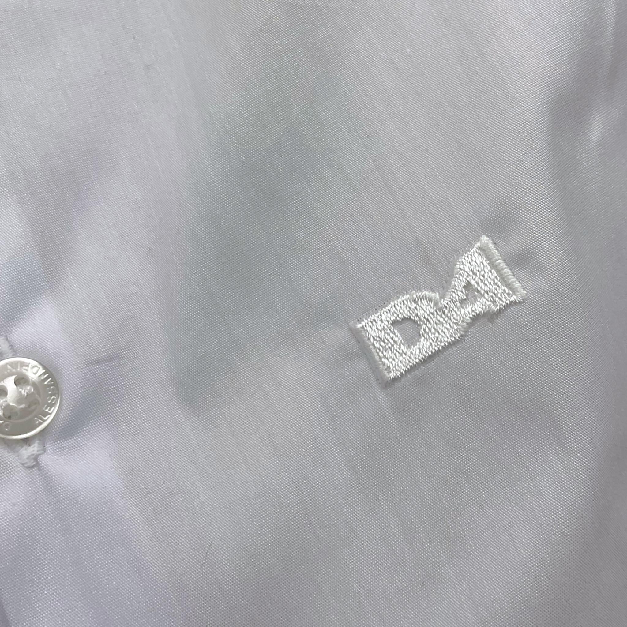 DANIELE ALESSANDRINI camicia manica lunga tinta unita con ricamo iniziale logo Bianco per Bambino 1291C00027J BIANCO DANIELE ALESSANDRINI