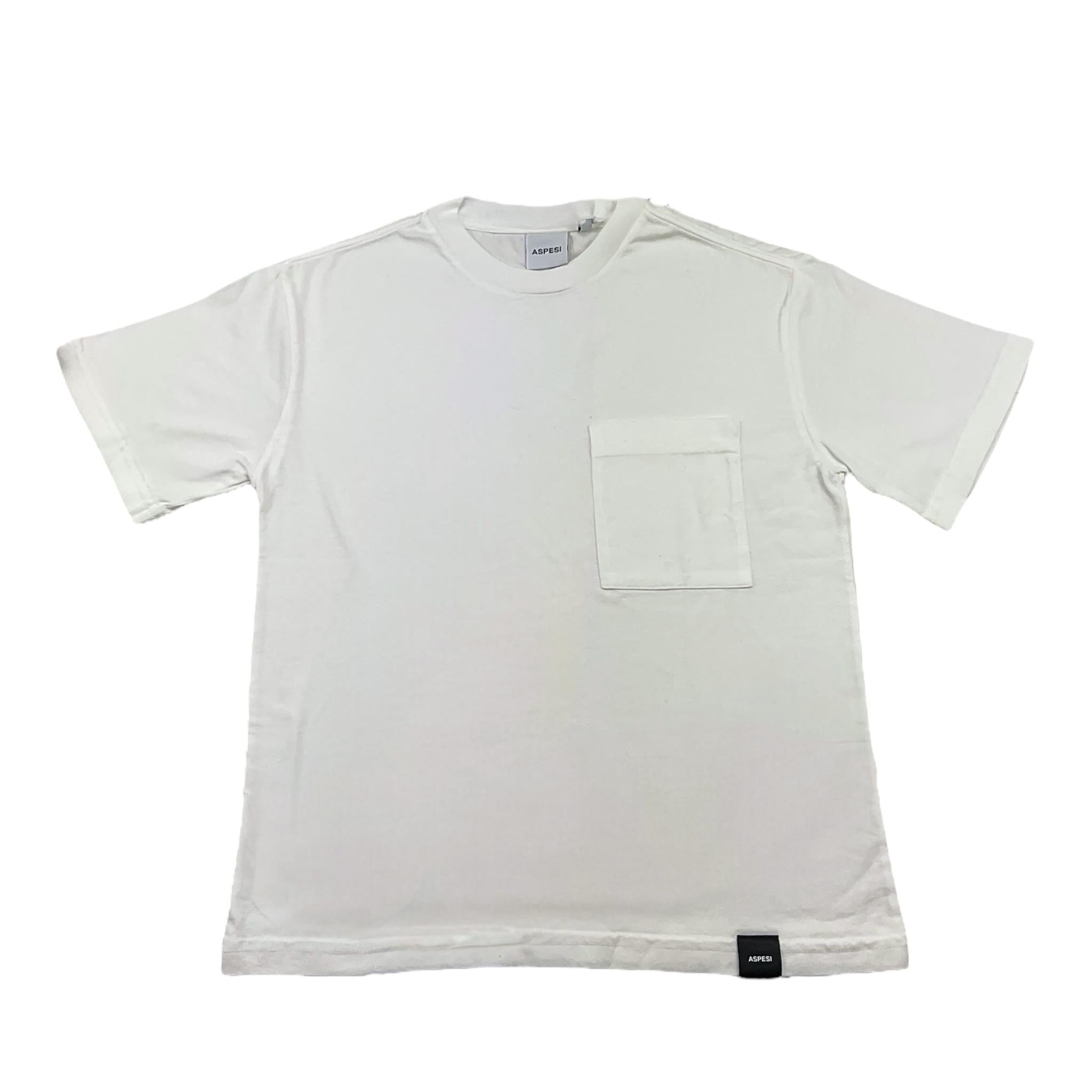 ASPESI t-shirt girocollo tinta unita con taschino Bianco per Bambino F24043TSM7038 BIANCO ASPESI