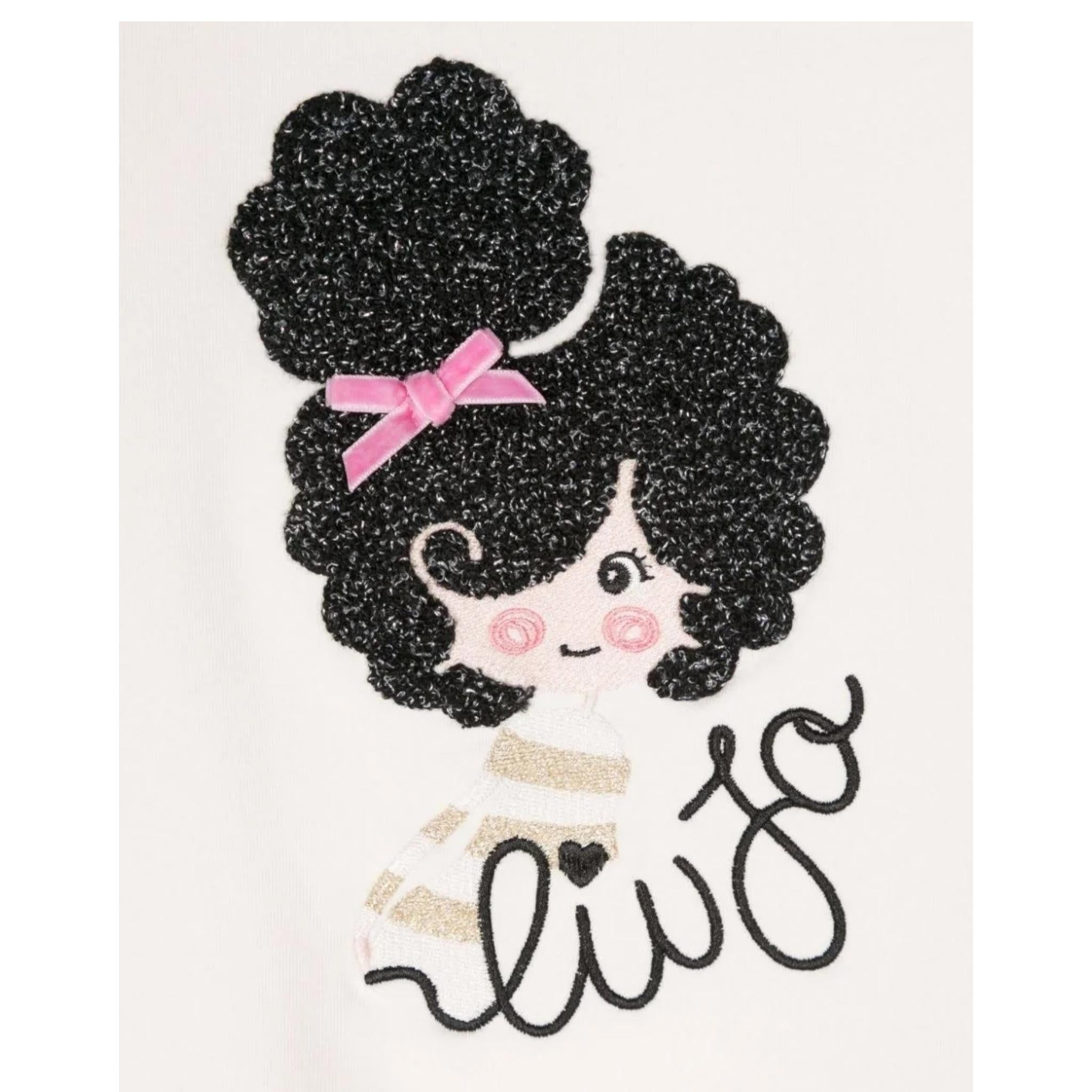 LIU JO felpa tinta unita girocollo con stampa Bianco per Neonata KF4146N BIANCO LIU JO