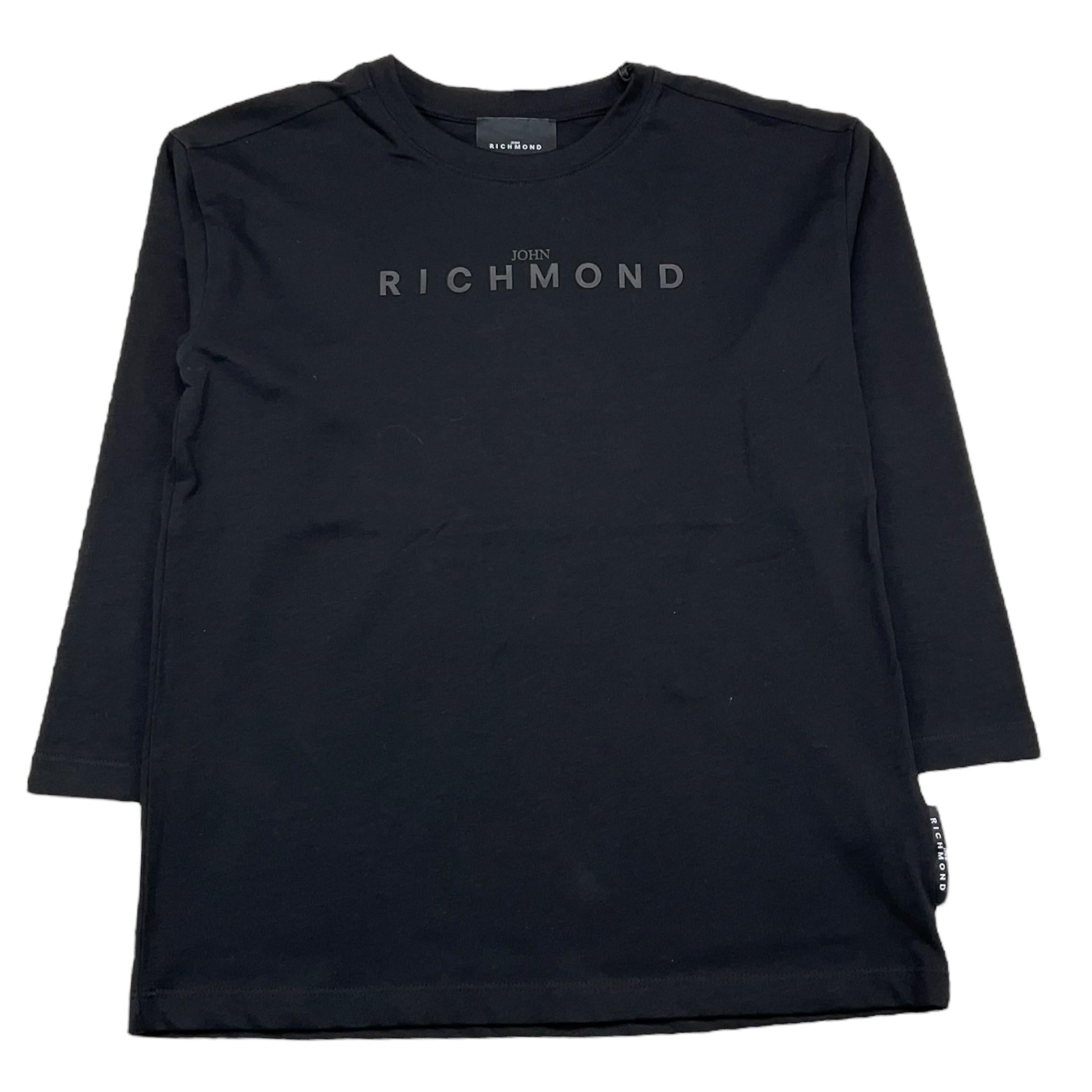 JOHN RICHMOND shirt girocollo tinta unita con stampa Nero per Bambino RBA25016TS NERO JOHN RICHMOND