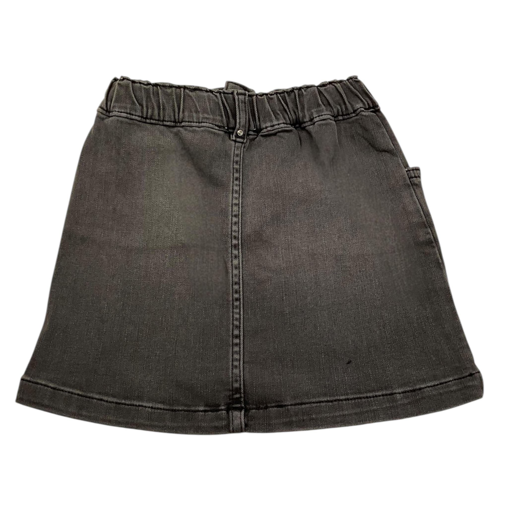 LIU JO gonna in denim tinta unita cn elastico in vita e brillantini Nero per Bambina KF4080 NERO LIU JO
