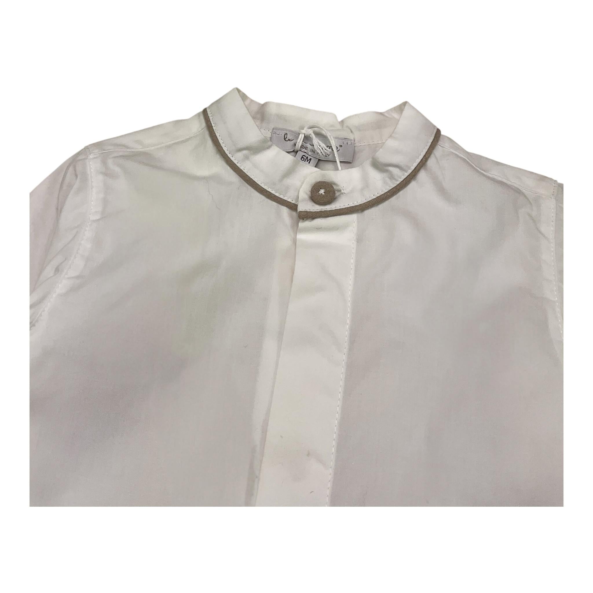 LE COCONNE completo 2 pezzi camicia-pantalone bicolore Bianco/beige per Neonato LCN1309 BIANCO/BEIGE LE COCONNE