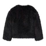 BOBOLI pelliccia tinta unita con bottoni Nero per Bambina 45154 NERO BOBOLI