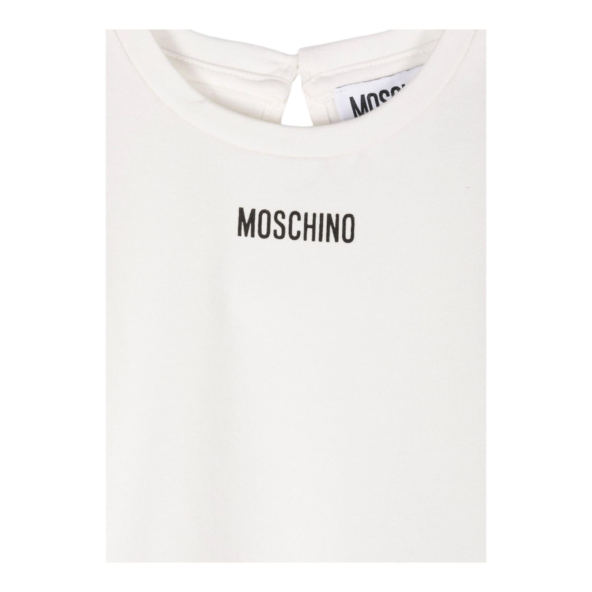 MOSCHINO completo 2 pezzi salopette-shirt Azzurro per Neonata MDK02S AZZURRO MOSCHINO