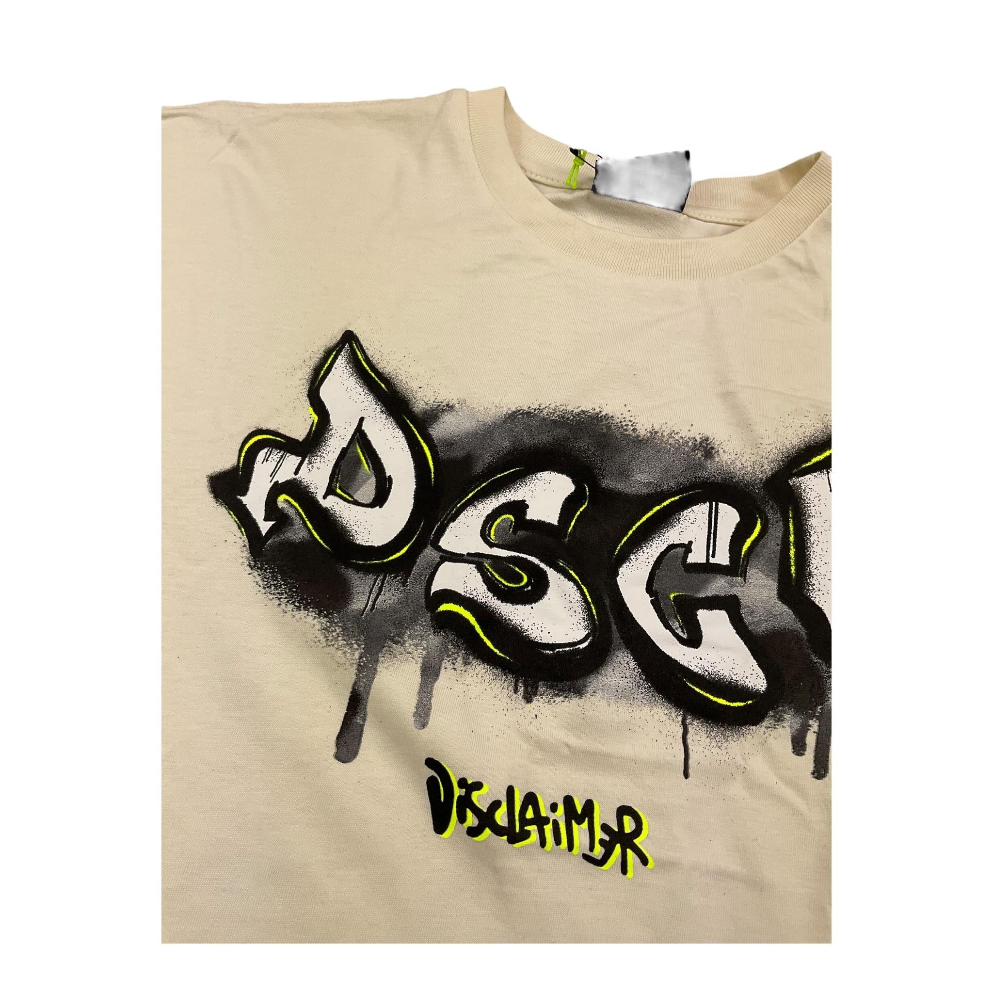 DISCLAIMER t-shirt girocollo tinta unita cn logo Panna per Bambino 24IDK58229 PANNA DISCLAIMER