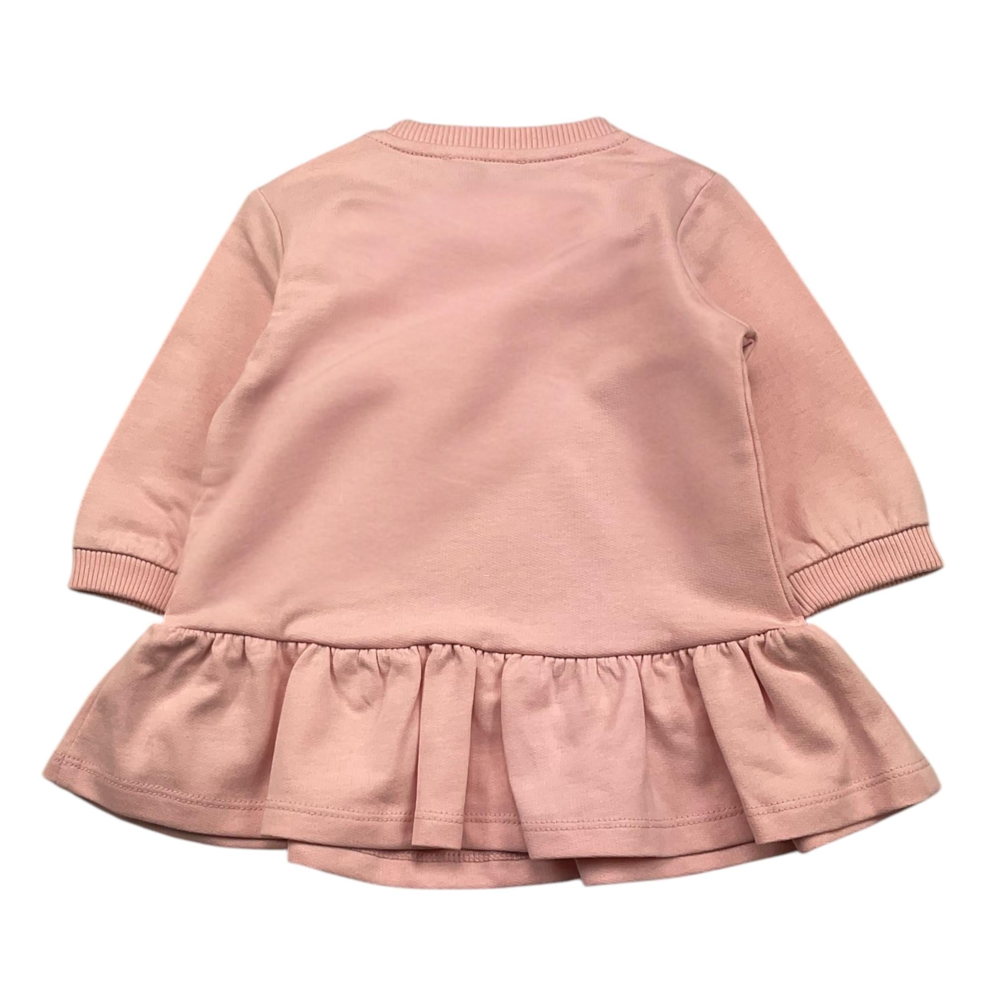 MOSCHINO abito girocollo tinta unita con stamoa Rosa per Neonata MAV0BK ROSA MOSCHINO