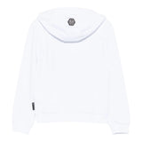 PHILIPPE PLEIN felpa chiusa con cappuccio tinta unita con stampa brillantinata Bianco per Bambino BJB0474 BIANCO PHILIPPE PLEIN