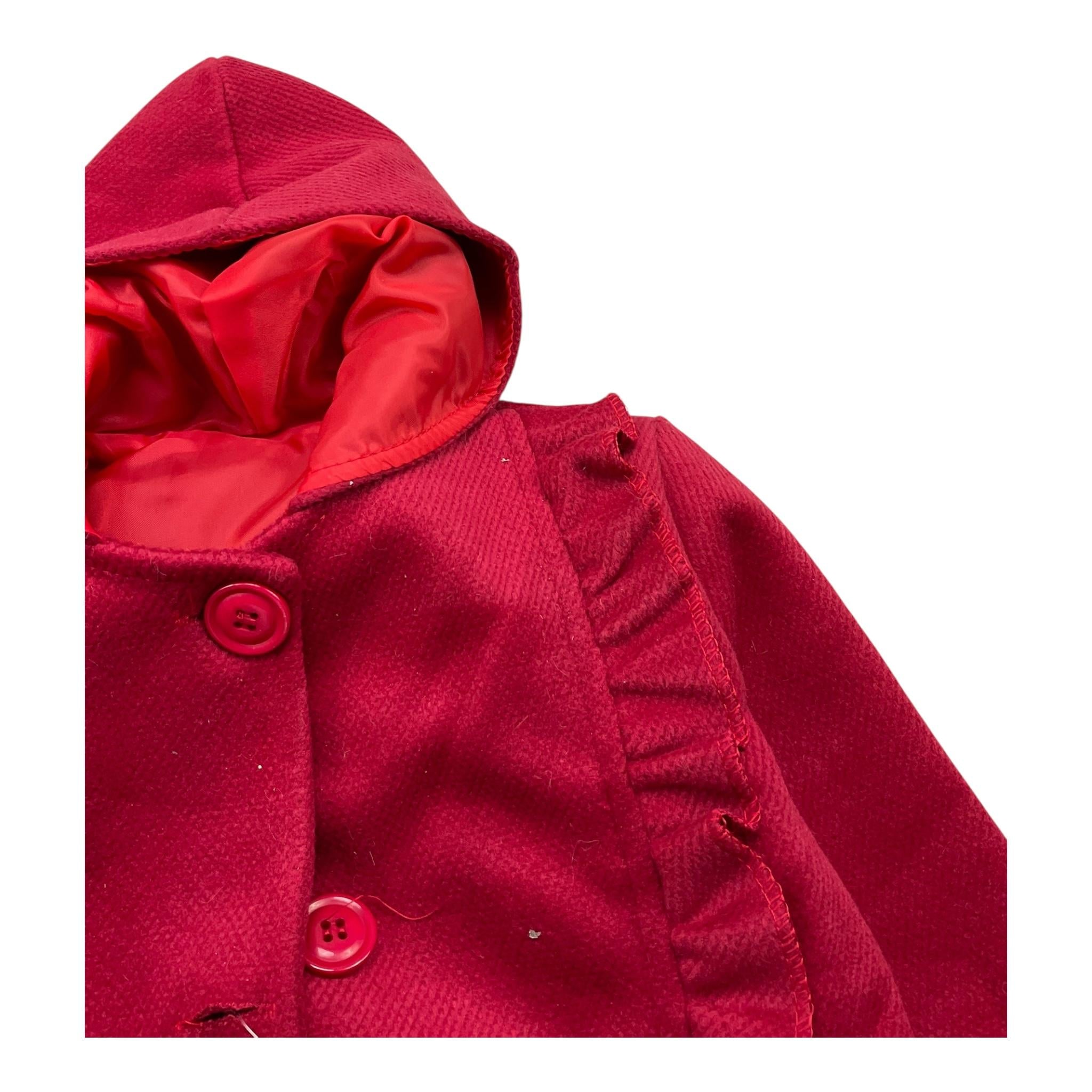 AZZURRA cappotto tinta unita cn cappuccio Rosso per Neonata 2427 ROSSO AZZURRA