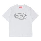 DIESEL t-shirt girocollo tinta unita con logo Bianco per Bambino J01788X BIANCO DIESEL