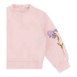 ROBERTO CAVALLI felpa chiusa girocollo tinta unita con stampa in contrasto Rosa per Neonata TJT661 ROSA ROBERTO CAVALLI