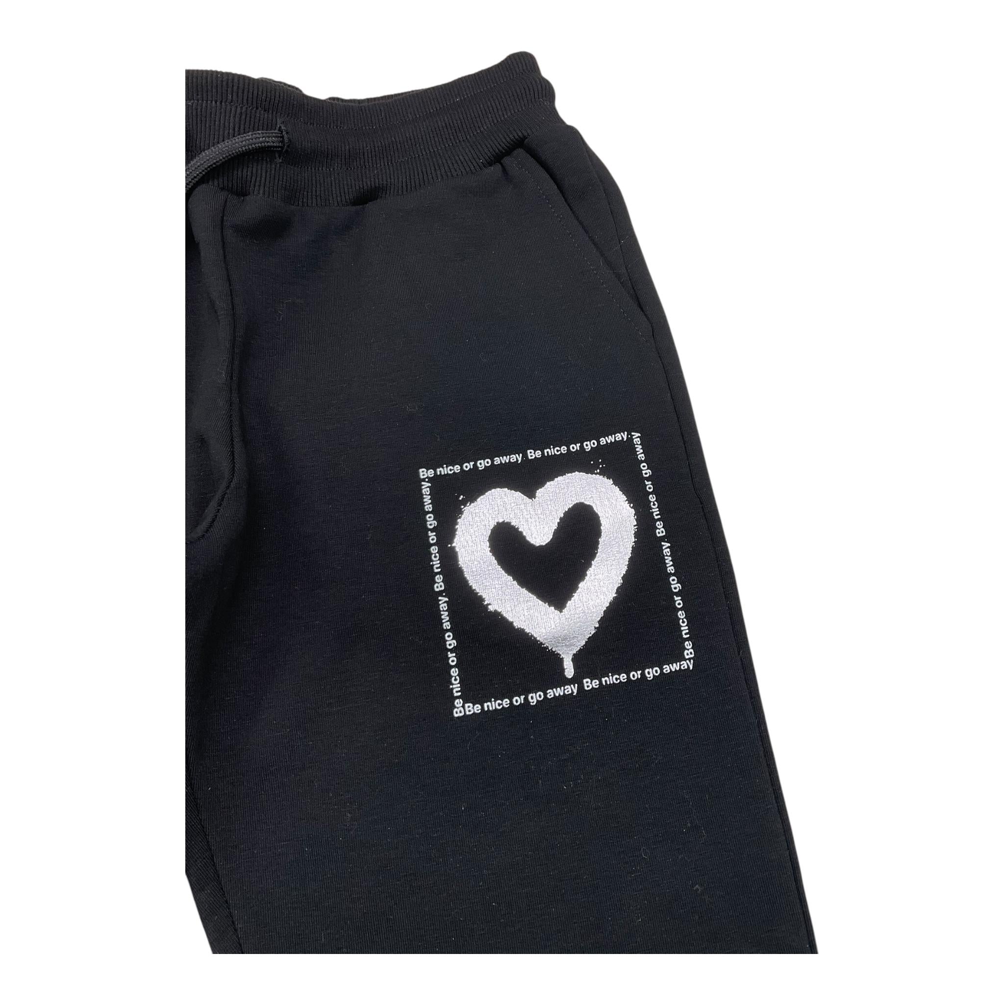 SHOE pantalone tuta tinta unia con cuore Nero per Bambina PETRA2845 NERO SHOE