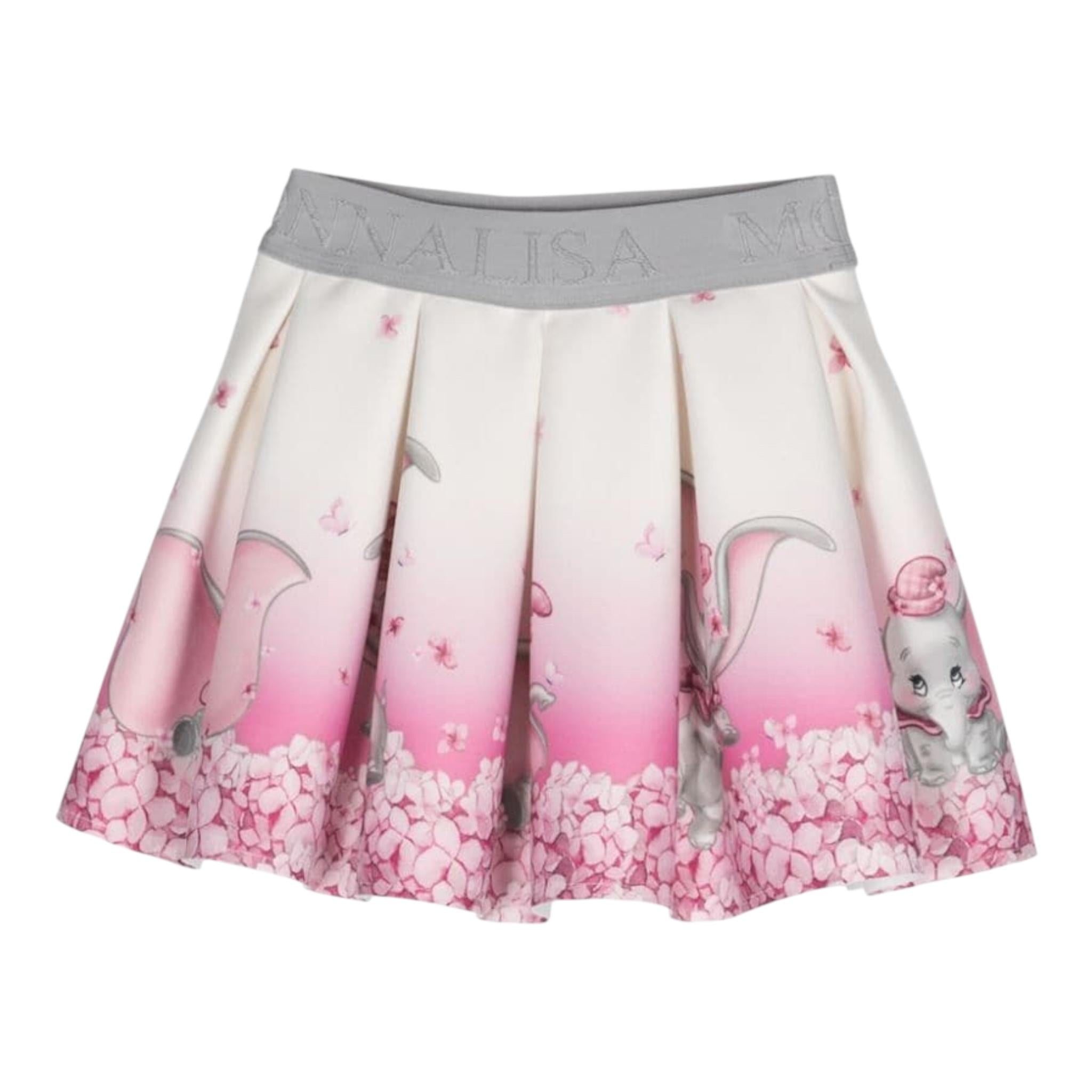 MONNALISA gonna tinta unita con stampa dumbo Bianco per Neonata 31D700 BIANCO MONNALISA