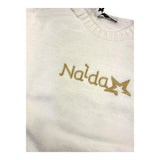 NAIDA maglia gircollo tinta unita con stampa logo Panna per Bambina NAMA312 PANNA NAIDA