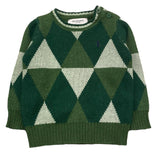 TRUSSARDI maglia girocollo tinta unita fantasia rombi Verde per Neonato TIA25120MA VERDE TRUSSARDI
