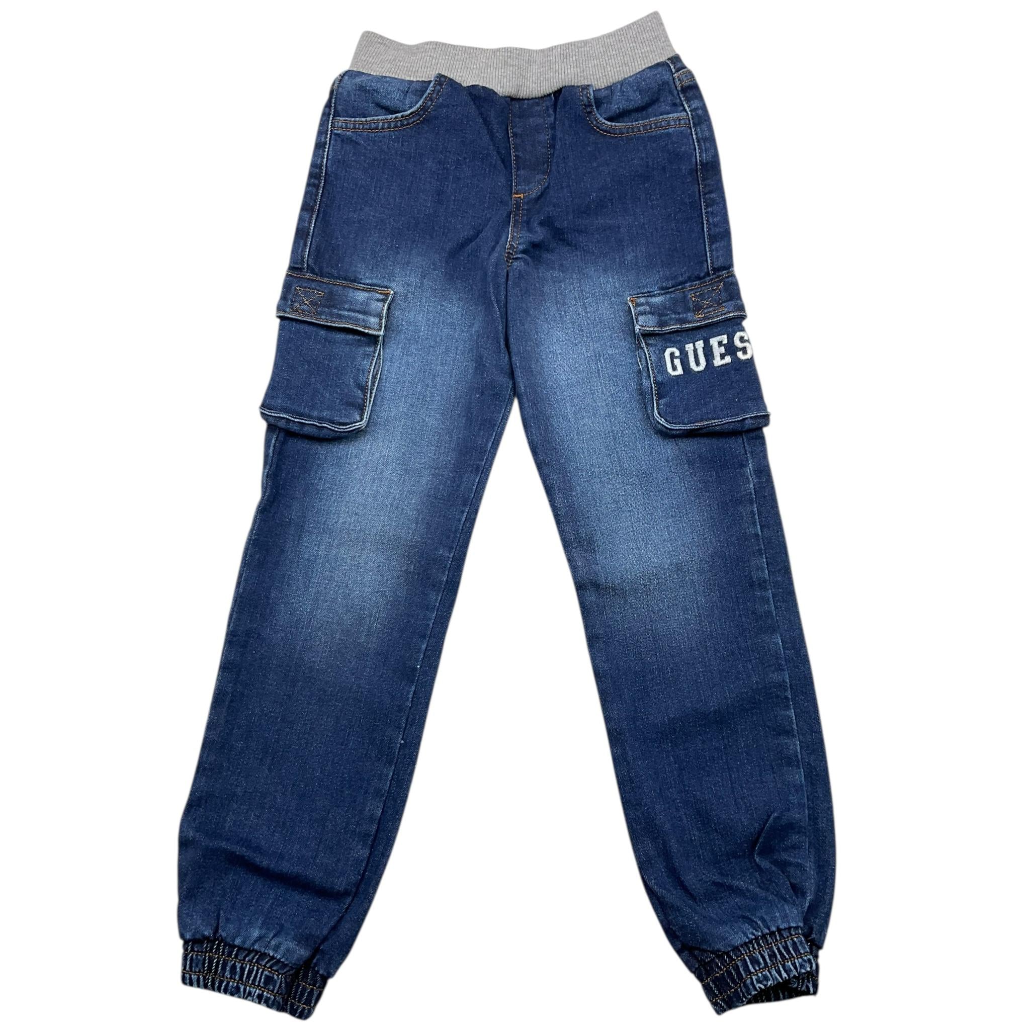 GUESS jeans tinta unita cn elastico in vita Blu per Bambino N4RA01D4GV0 BLU GUESS