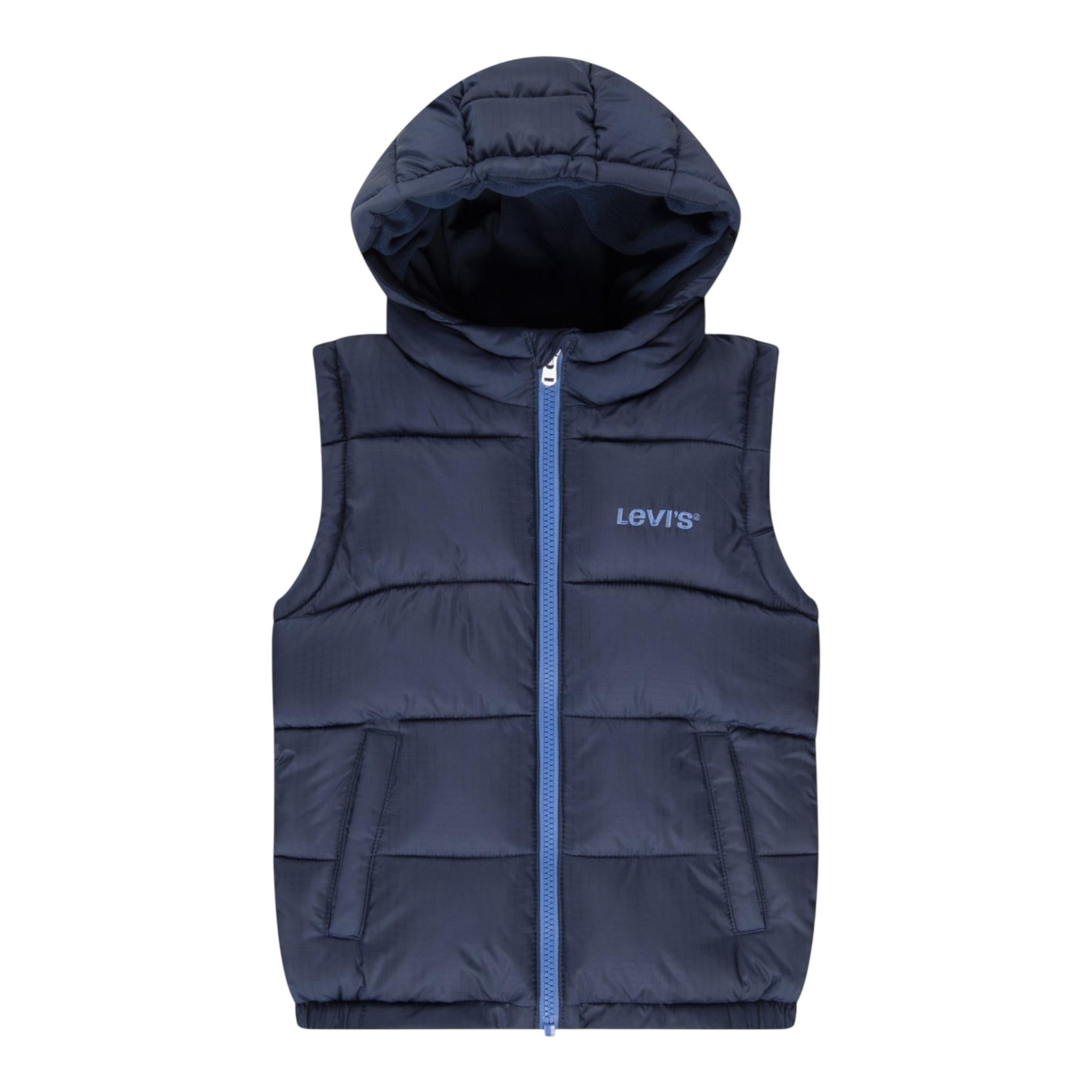LEVI'S giubbino smanicato tinta unita con zip e cappuccio Blu per Bambino 8EL259X BLU LEVI'S