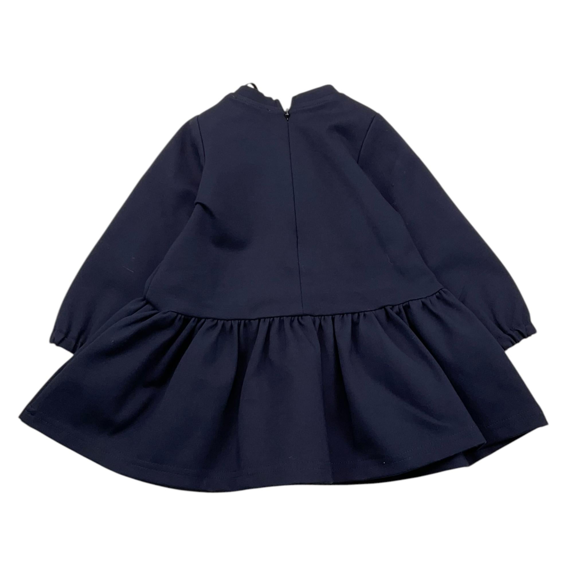 TRUSSARDI abito manica lunga tinta unita con fiocco in contrasto Blu per Neonata TIA25219 BLU TRUSSARDI