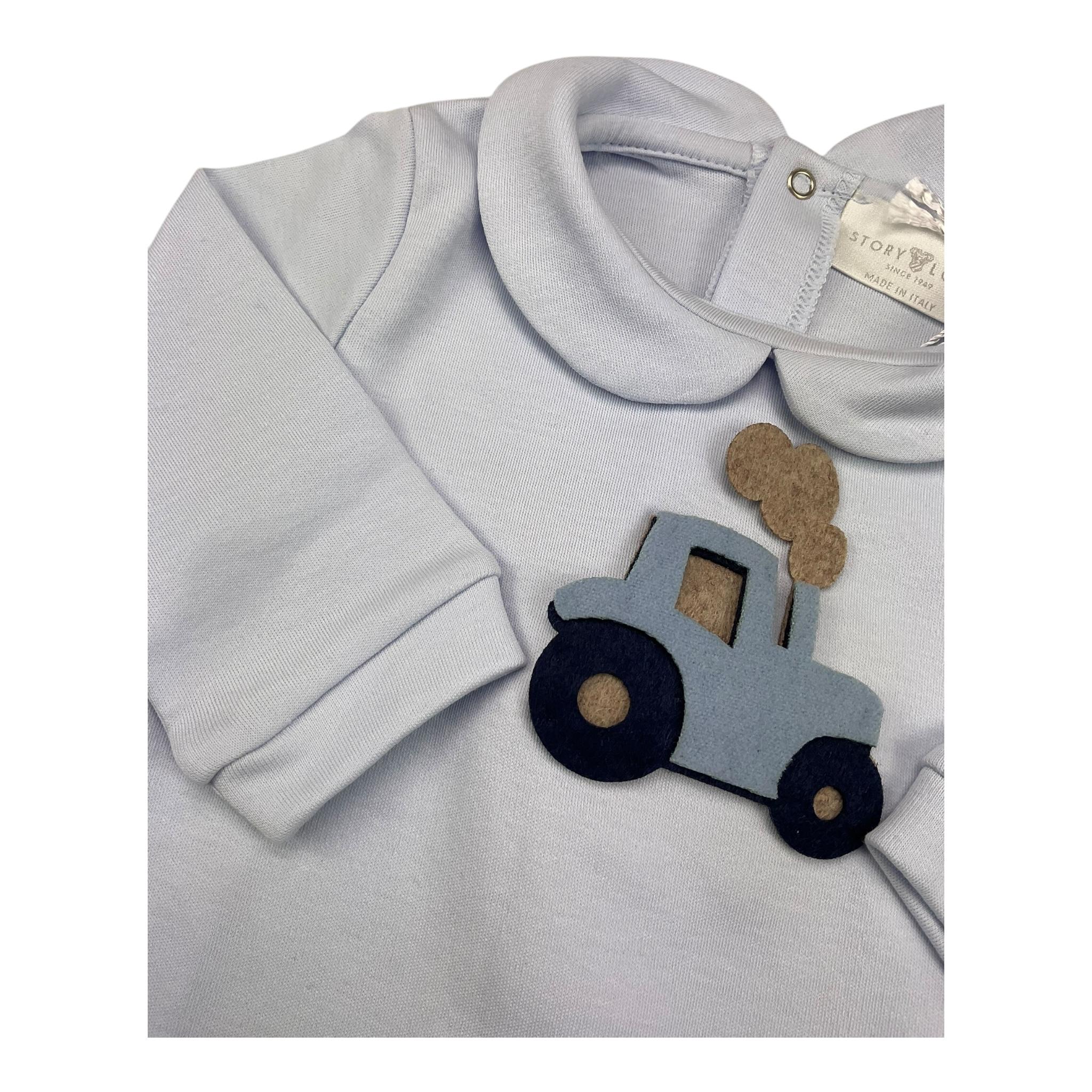 STORY LORIS tutina manica lunga tinta unita con macchina Azzurro per Neonato SL11789 AZZURRO STORY LORIS