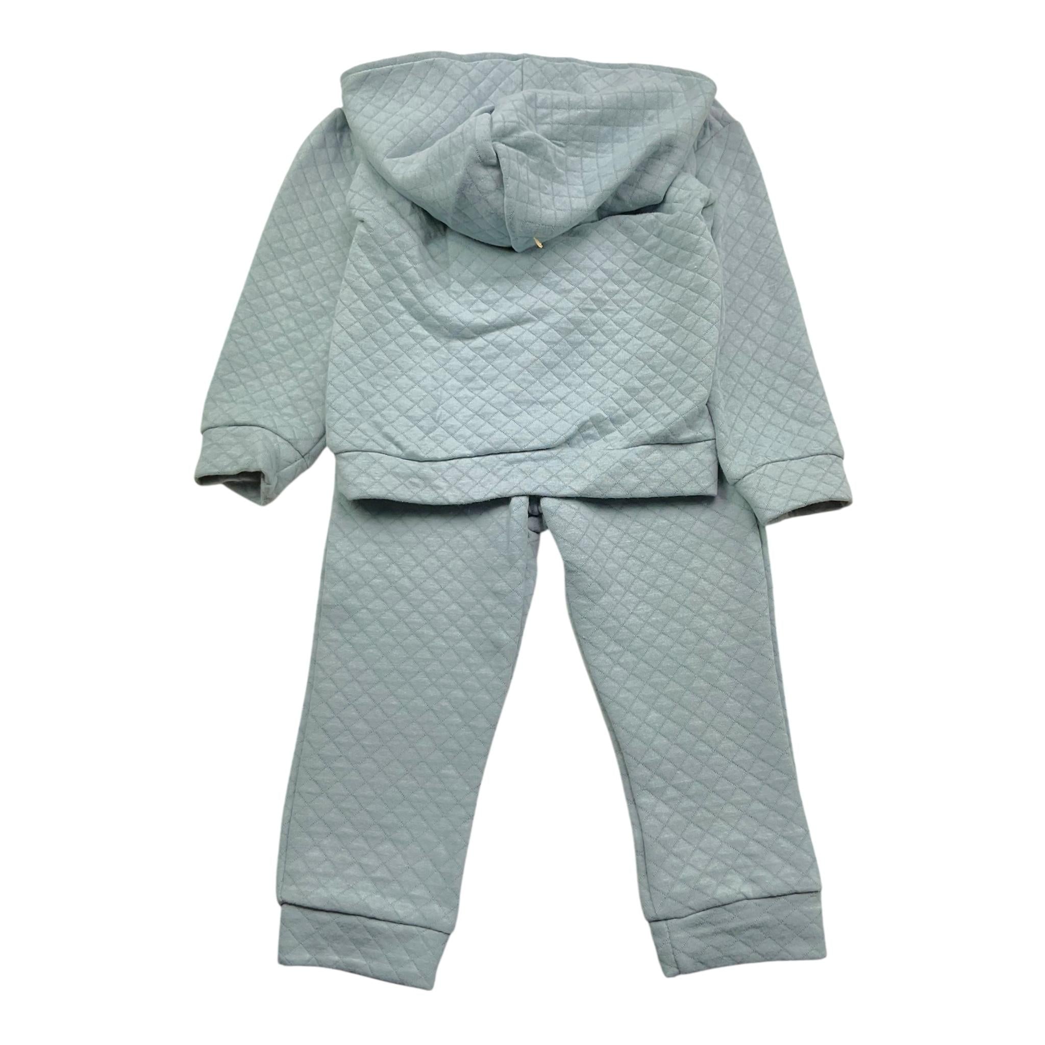 CALAMARO completo 2pz felpa-pantalone tinta unita con cappuccio Azzurro per Neonato 11035 AZZURRO CALAMARO