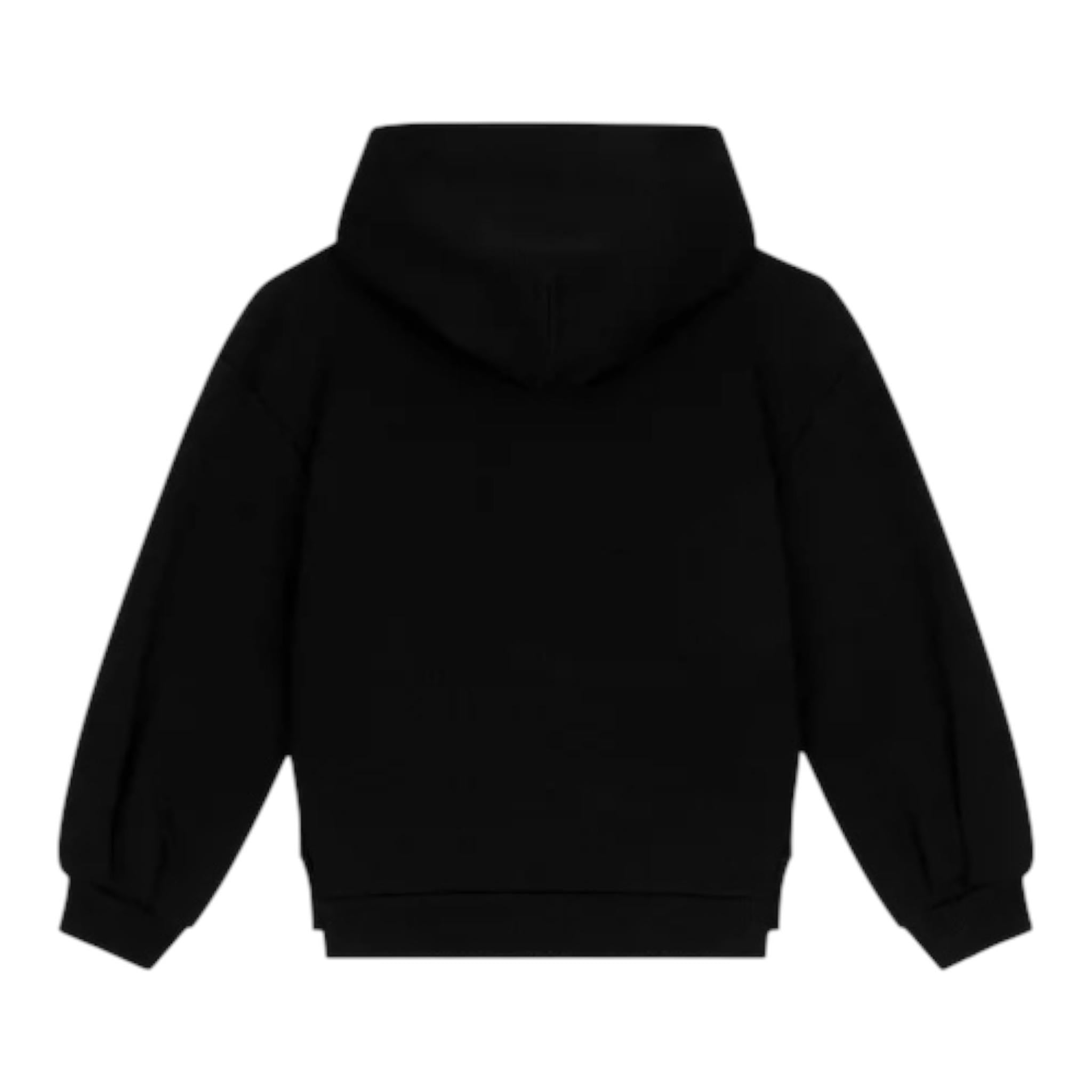 DOLCE & GABBANA fepa tinta unita con cappuccio e logo Nero per Bambina L5JW9S NERO DOLCE & GABBANA