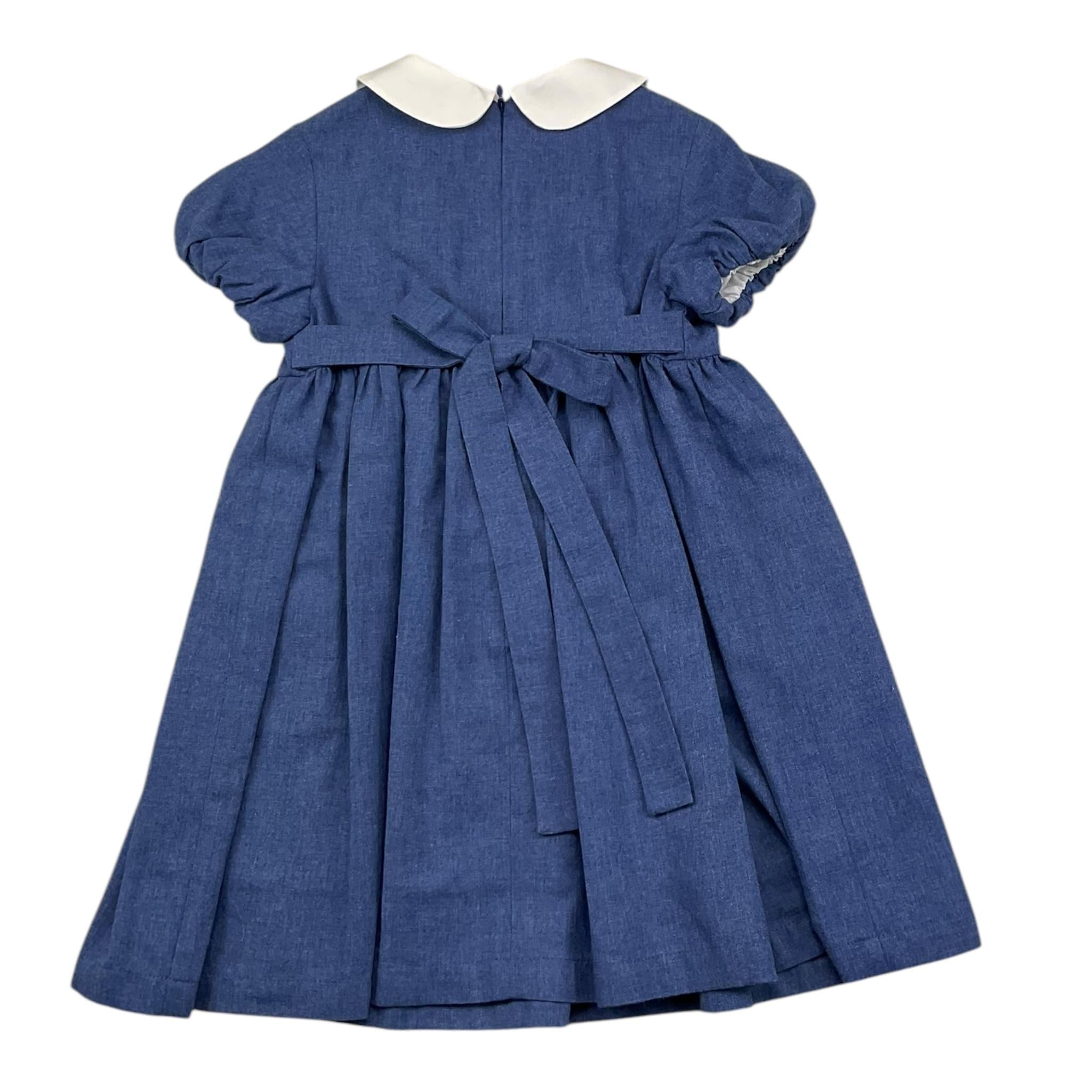ILFAROBIMBI abito mezza manica tinta unita con colletto in contrasto Blu per Bambina IFB50545 BLU ILFAROBIMBI