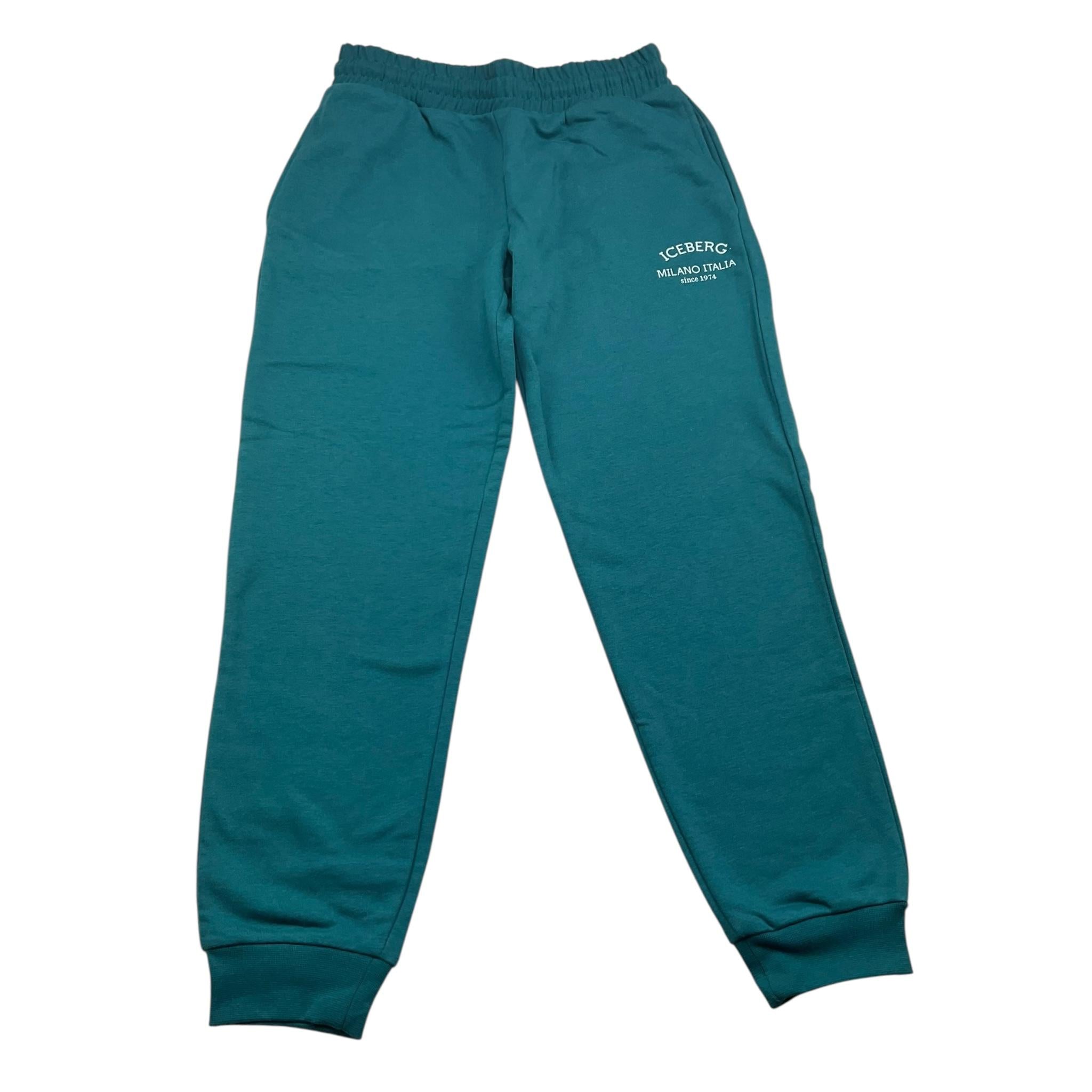 ICEBERG pantalone tuta tinta unita con stampa Verde per Bambino PFICE5316JXXX VERDE ICEBERG