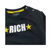 JOHN RICHMOND felpa chiusa girocollo tinta unita cn logo Nero per Neonato RIA24064FEOF NERO JOHN RICHMOND