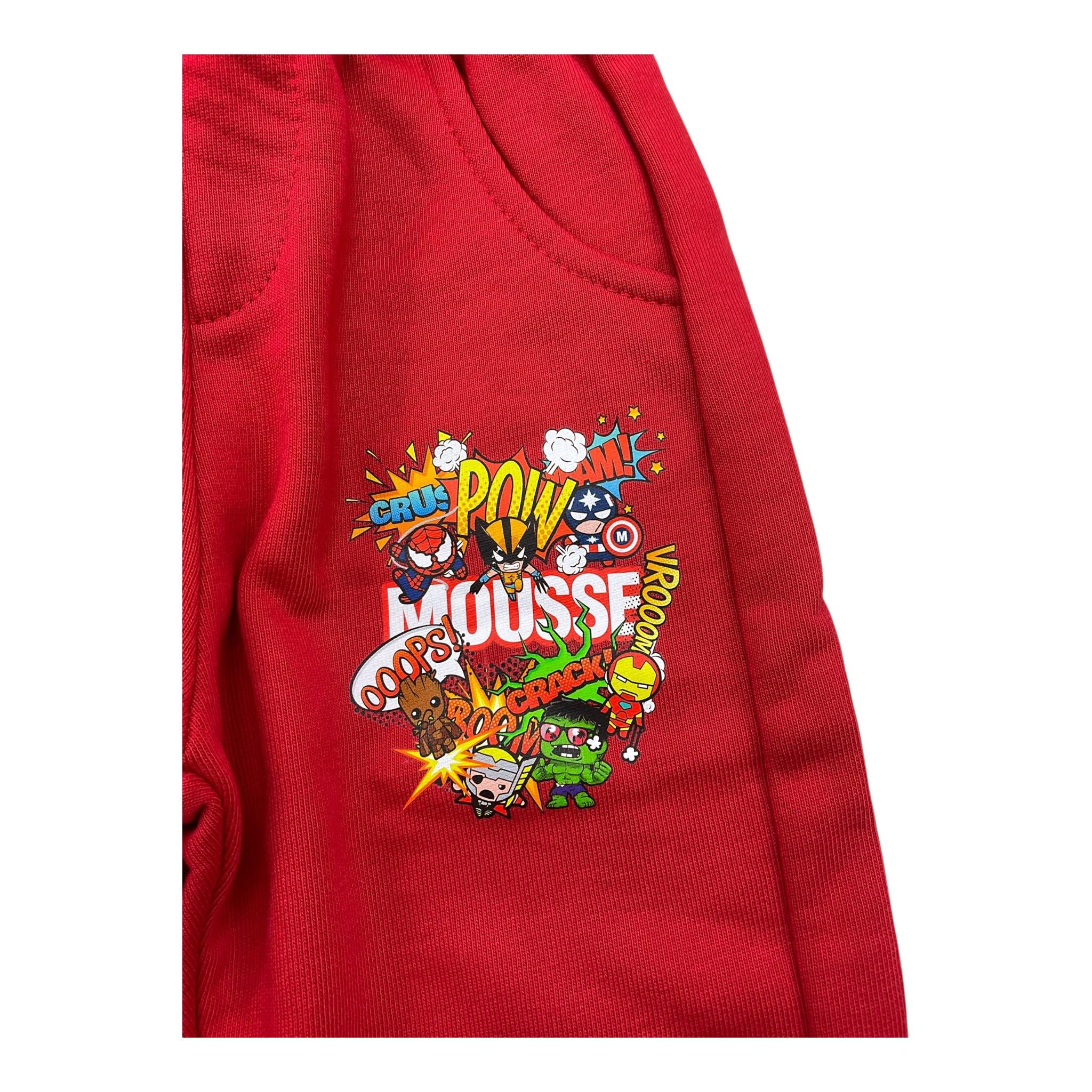 MOUSSE pantalone tinta unita modello tuta con stampa Rosso per Bambino HKPG371R ROSSO MOUSSE