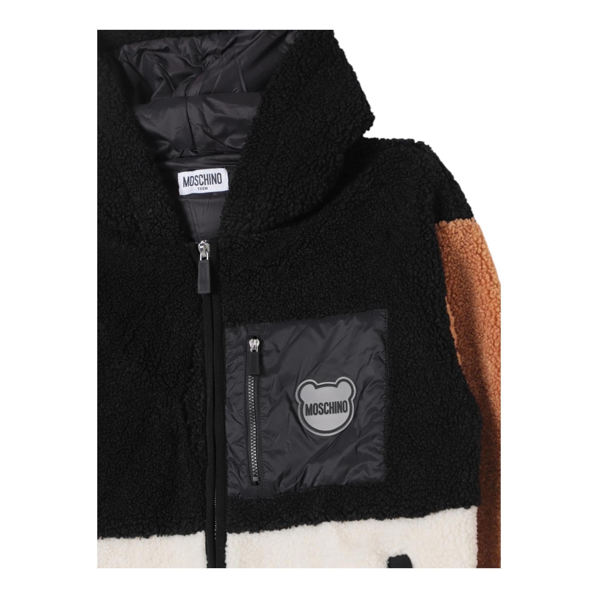 MOSCHINO giubbino teddy con cappuccio tricolore Multicolor per Bambino HUS04Y MULTICOLOR MOSCHINO