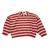@MADILLY maglia tinta unita grocollo con fantasia a righe Sabbia per Bambina 01889 SABBIA @MADILLY