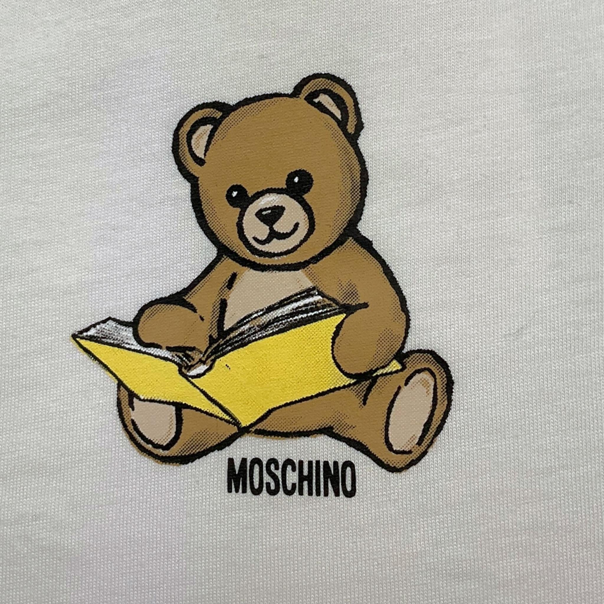 MOSCHINO t-shirt girocollo tinta unita con stampa Bianco per Neonato MSM047 BIANCO MOSCHINO