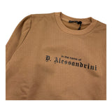 DANIELE ALESSANDRINI felpa girocollo tinta unita con stampa Beige per Bambino 1231F00103XX BEIGE DANIELE ALESSANDRINI