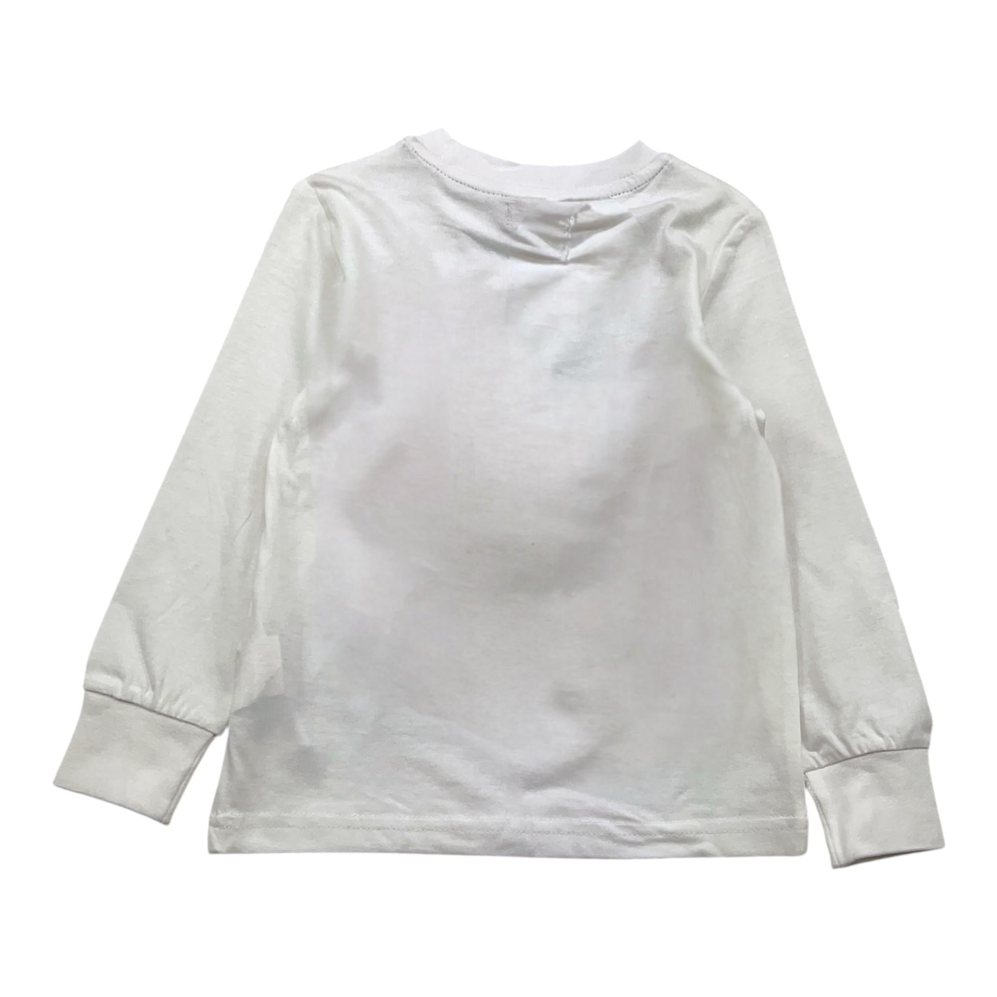 SARABANDA shirt tinta unita girocollo con stampa Bianco per Bambino G8612 BIANCO SARABANDA