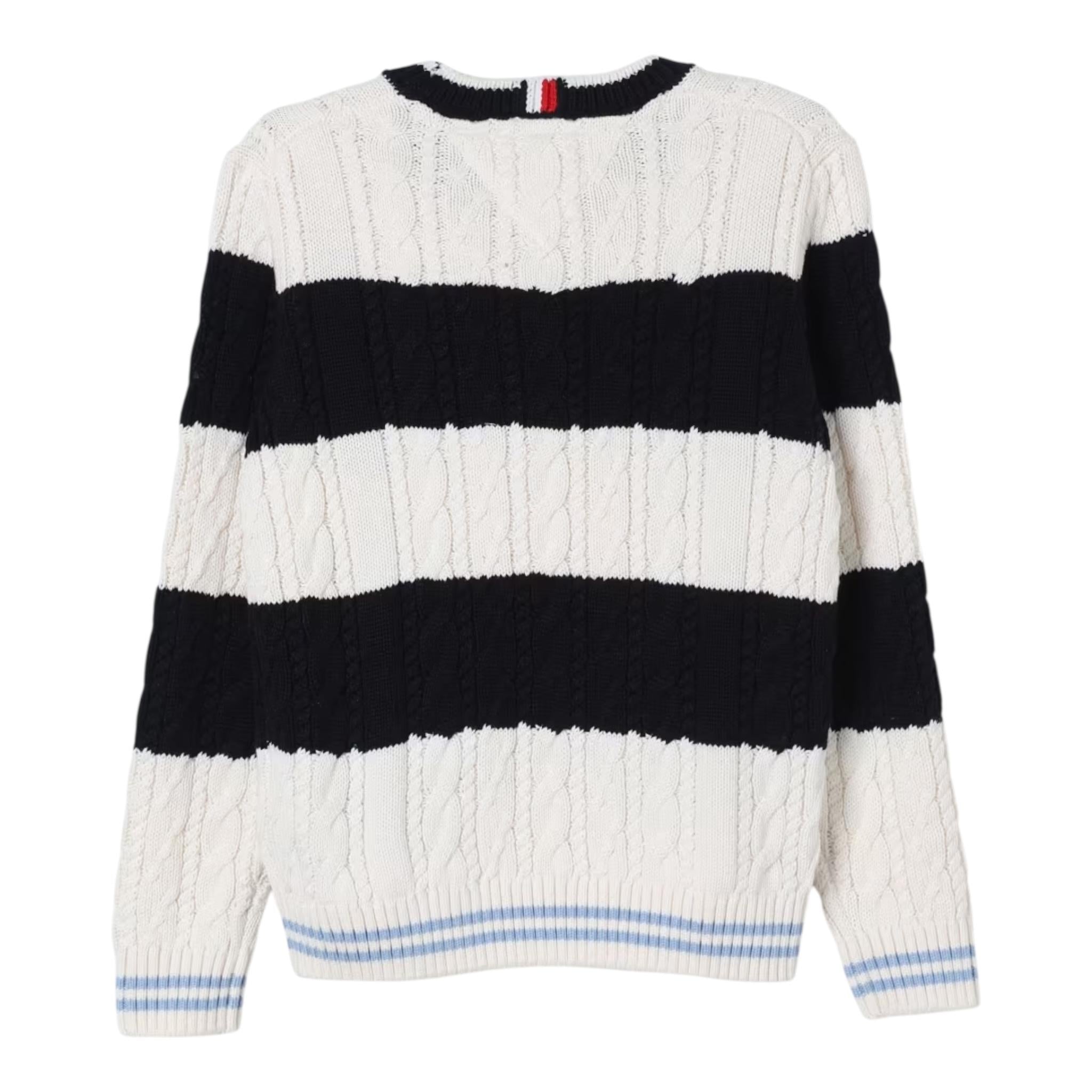 TOMMY HILFIGER maglia girocollo fantasia a righe Blu per Bambino KB0KB09075 BLU TOMMY HILFIGER