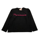MARIUCCIA shirt girocollo tinta unita con stampa logo Nero per Neonata MBFW22T617 NERO MARIUCCIA