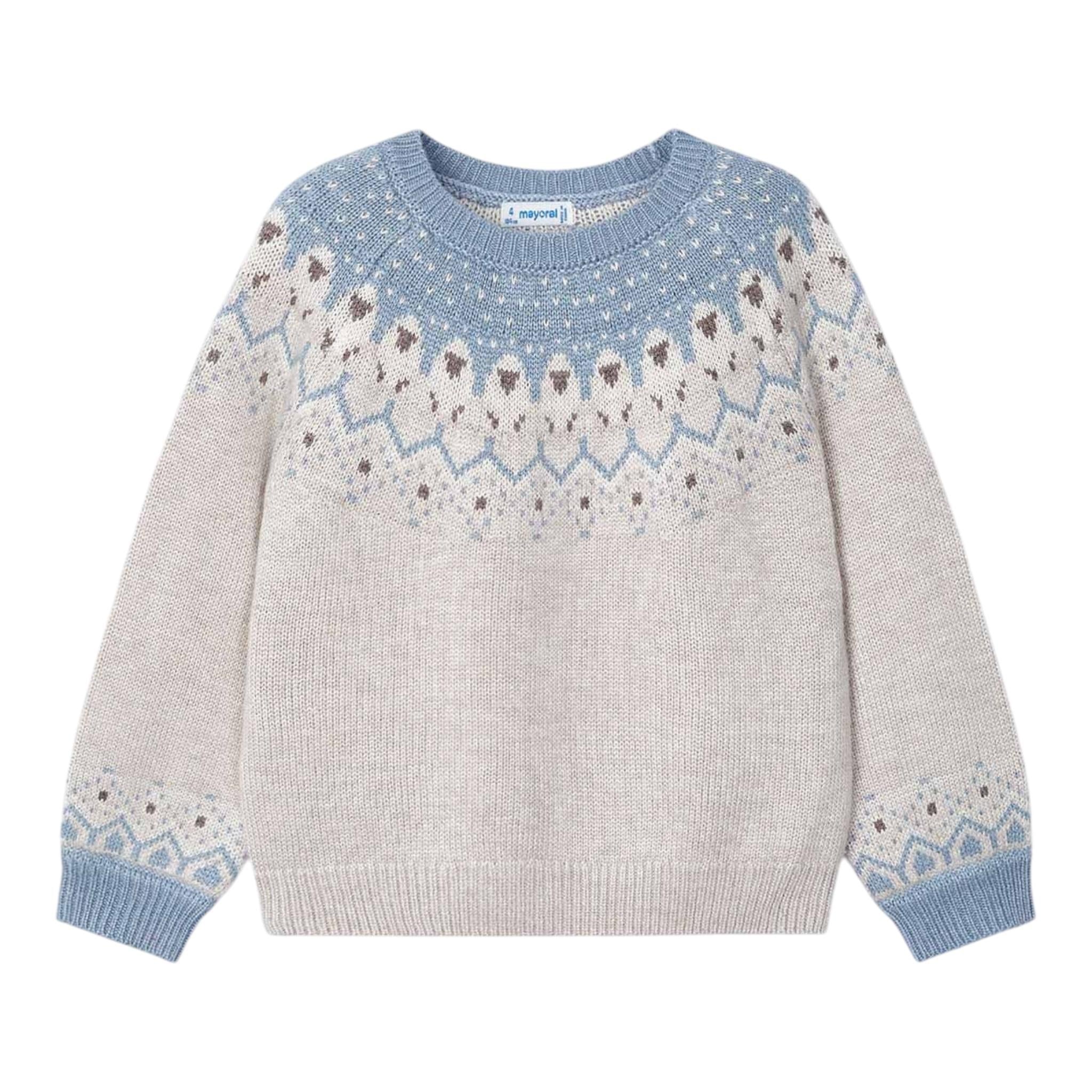MAYORAL maglia girocollo bicolore con ricami Beige per Bambina 4358 BEIGE MAYORAL