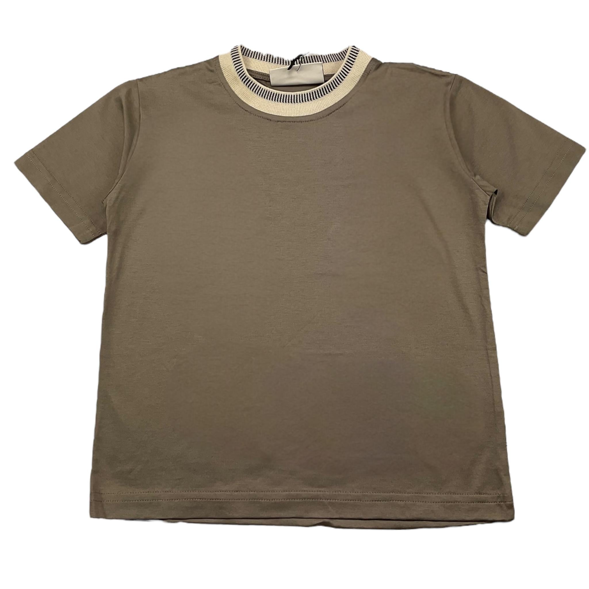 YES LONDON t-shirt girocollo tinta unita Fango per Bambino JR2108 FANGO YES LONDON