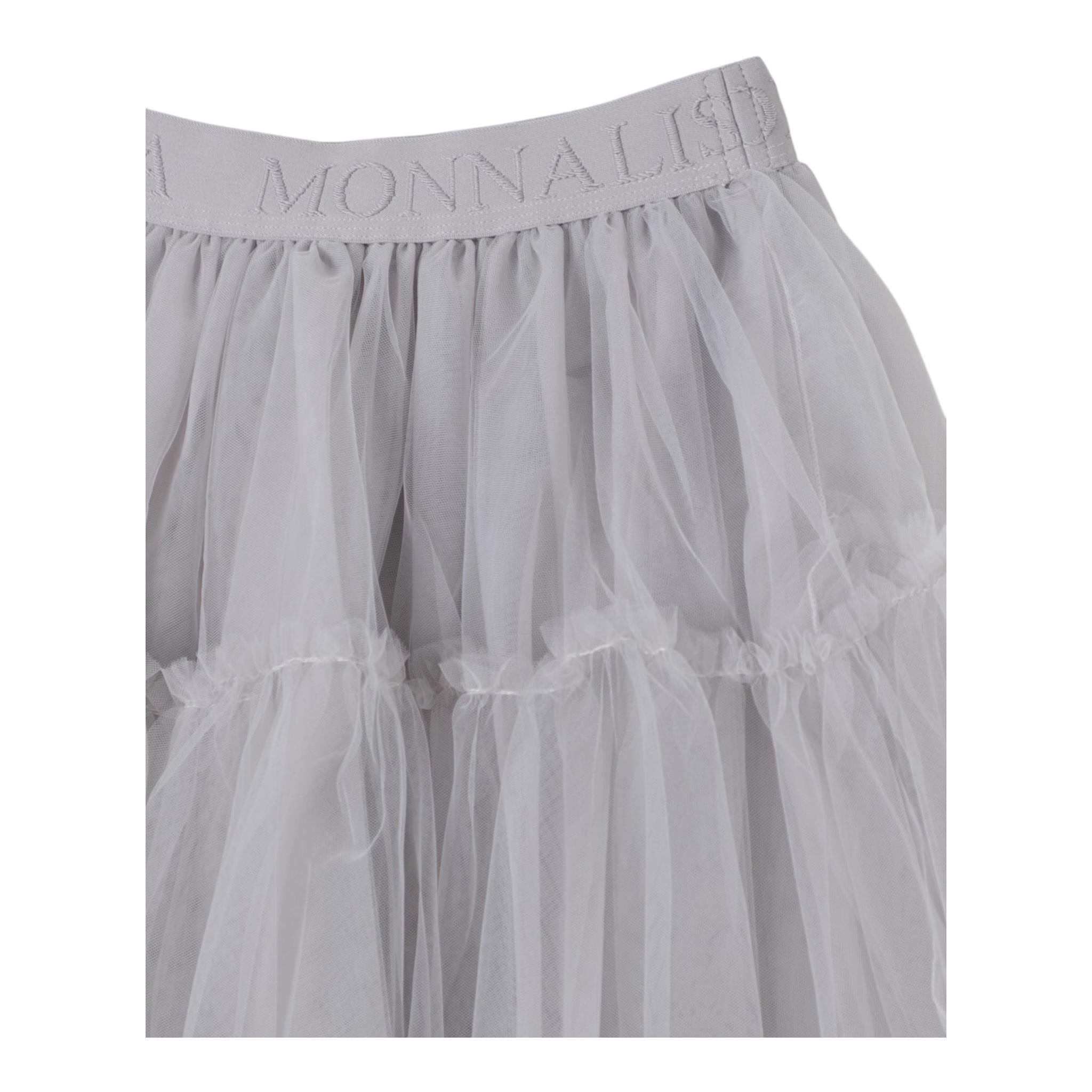 MONNALISA gonna tinta unita con tulle Grigio per Bambina 17DGON GRIGIO MONNALISA