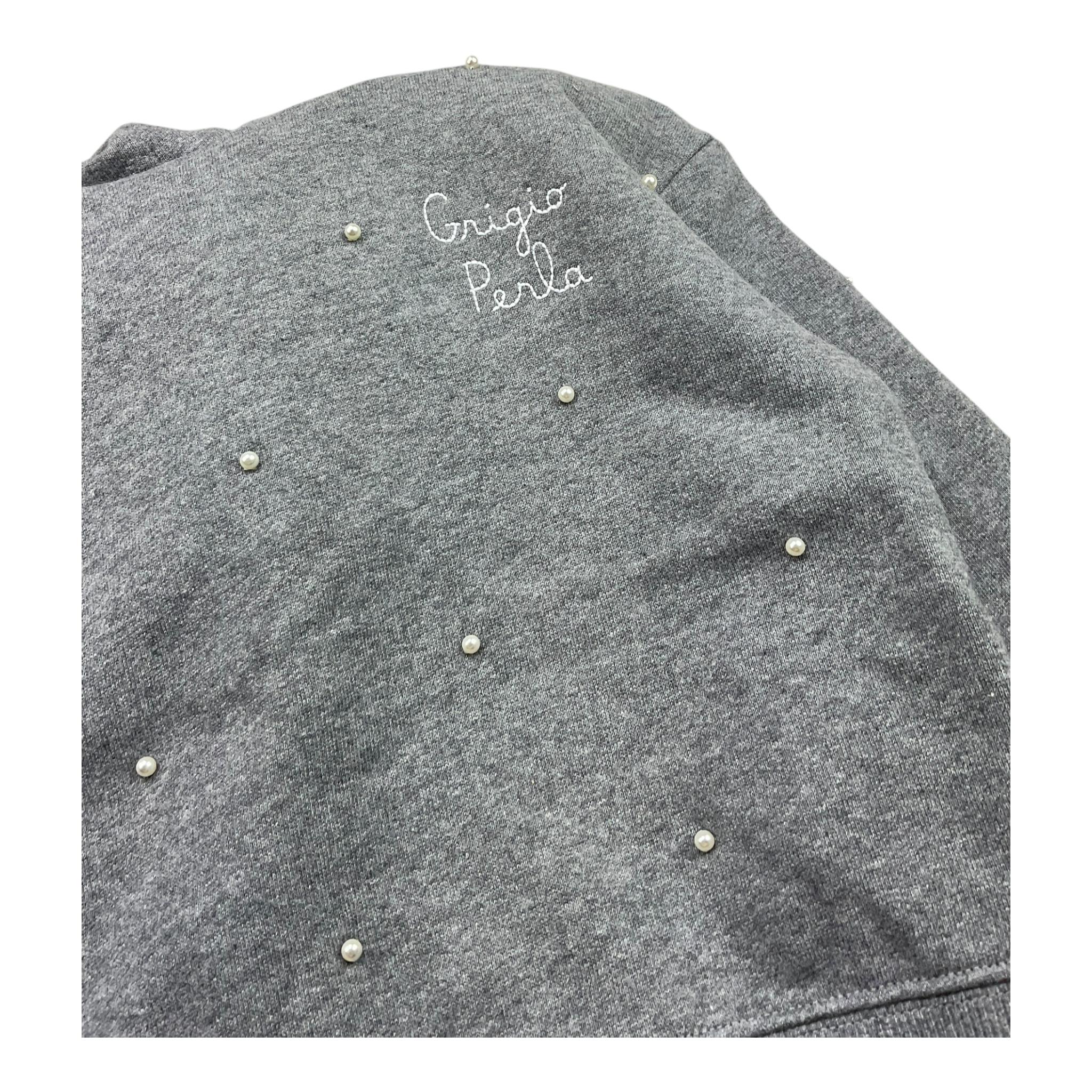 SAINT BARTH felpla tinta unita con cappuccio e applicazioni Grigio per Bambina MIND004 GRIGIO SAINT BARTH