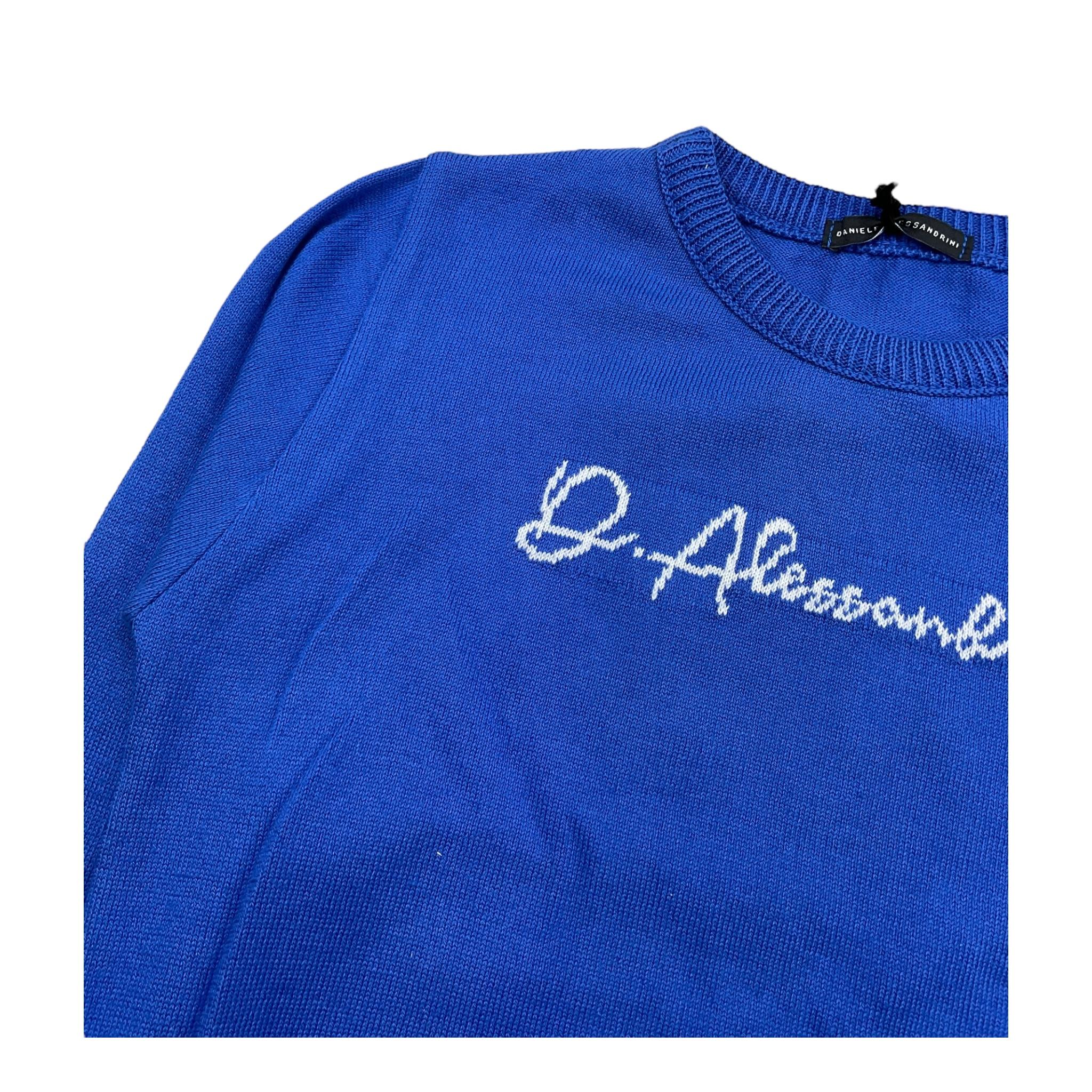 DANIELE ALESSANDRINI maglia girocollo tinta unita con stampa Cobalto per Bambino 1231W00049XXXXX COBALTO DANIELE ALESSANDRINI