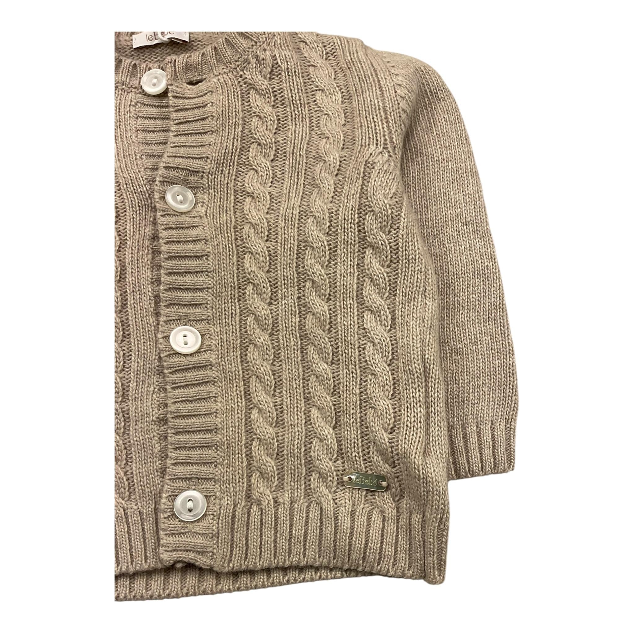 LE BEBE' cardigan tinta unita cn ricami Beige per Neonato LBGG5059 BEIGE LE BEBE'