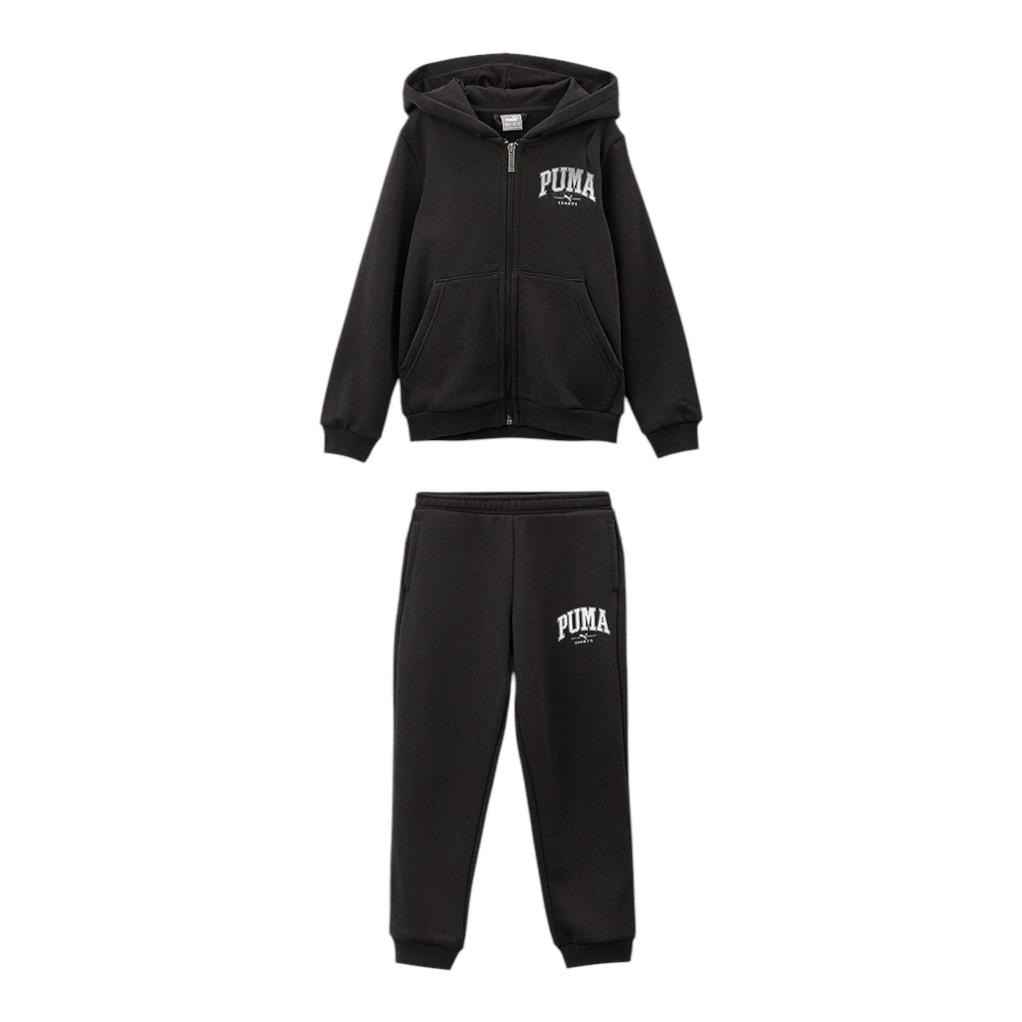 PUMA completo 2 pezzi felpa-pantalone tinta unita Nero per Bambino 683318 NERO PUMA