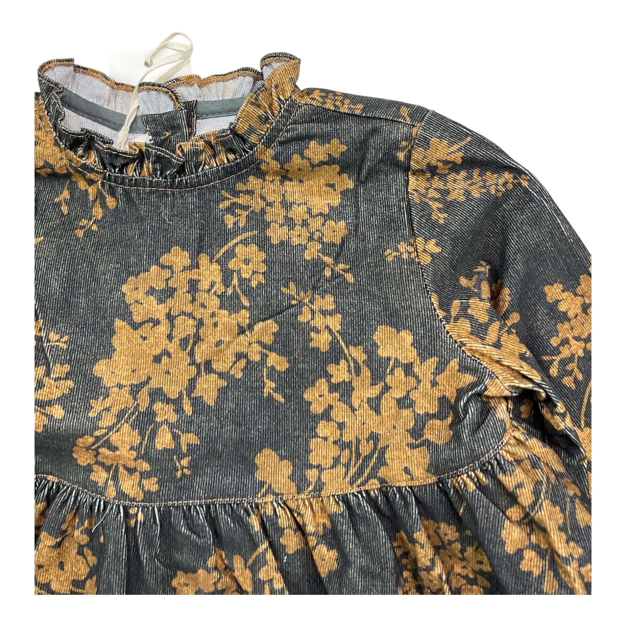 ZHOE & TOBIAH abito tinta unita con stampa fiori Nero per Neonata VFL2N NERO ZHOE & TOBIAH